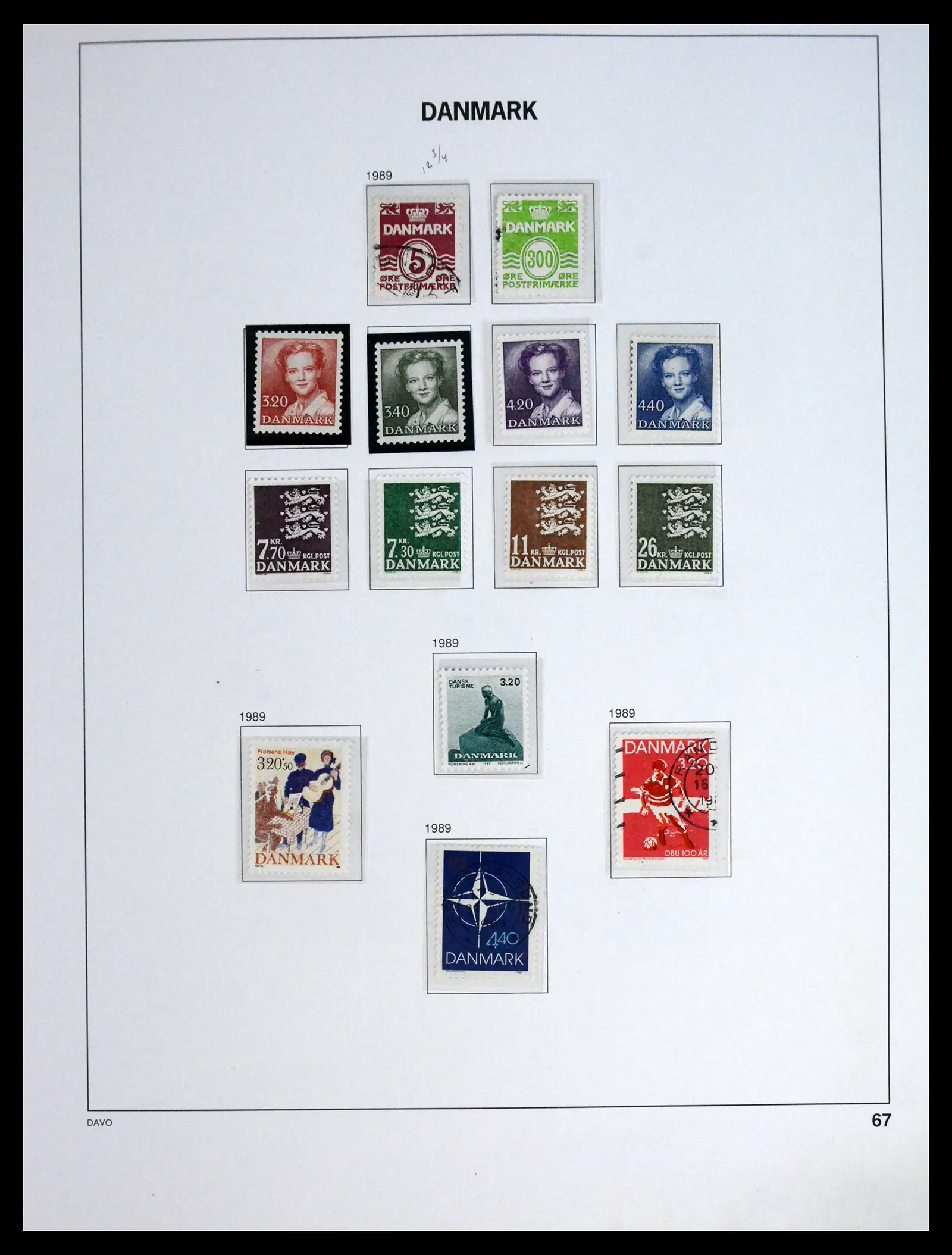 41672 0067 - Postzegelverzameling 41672 Denemarken 1851-2013.