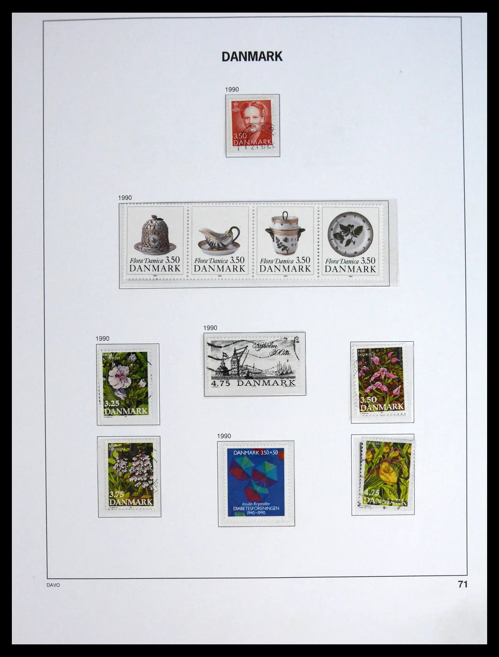 41672 0071 - Postzegelverzameling 41672 Denemarken 1851-2013.