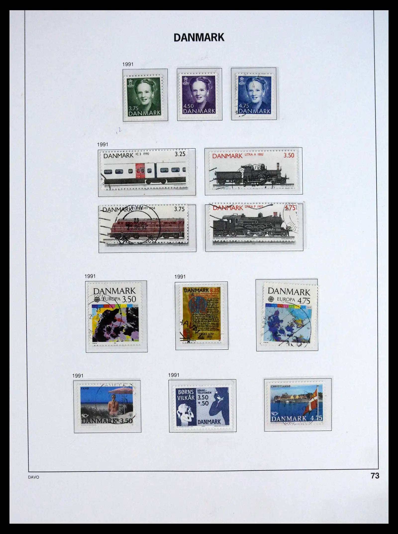 41672 0073 - Postzegelverzameling 41672 Denemarken 1851-2013.