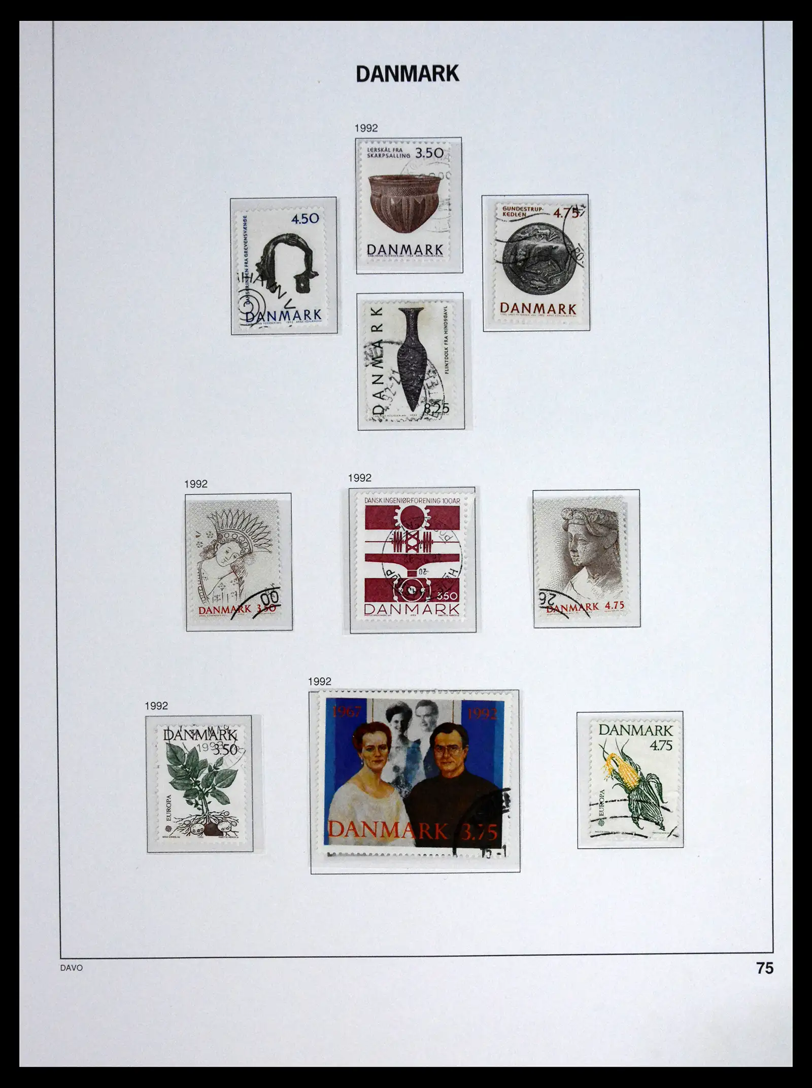 41672 0075 - Postzegelverzameling 41672 Denemarken 1851-2013.