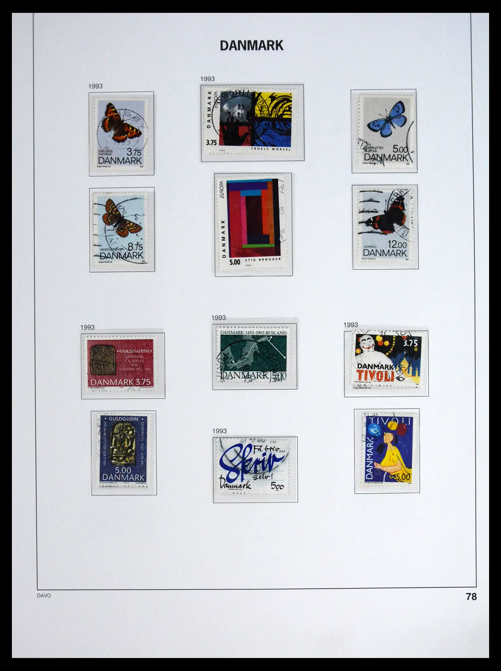 41672 0078 - Postzegelverzameling 41672 Denemarken 1851-2013.