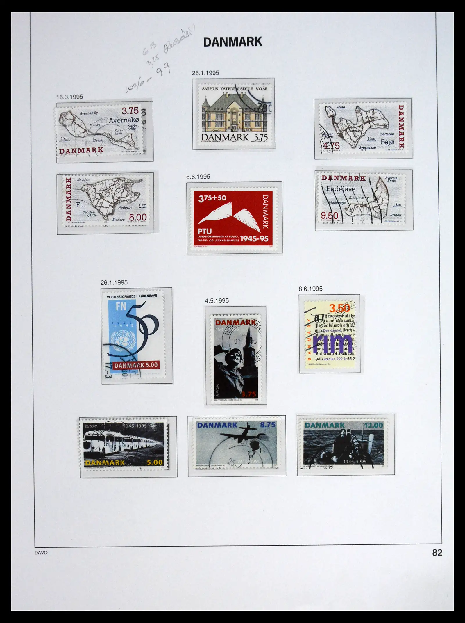 41672 0082 - Postzegelverzameling 41672 Denemarken 1851-2013.