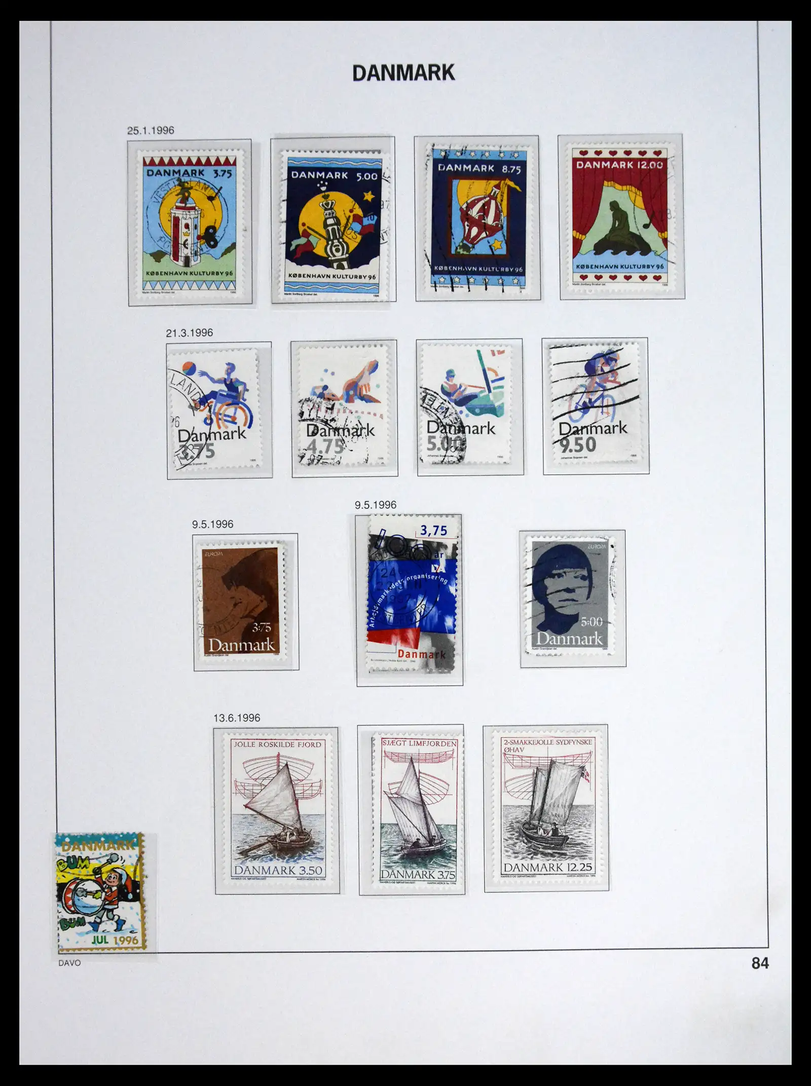 41672 0084 - Postzegelverzameling 41672 Denemarken 1851-2013.