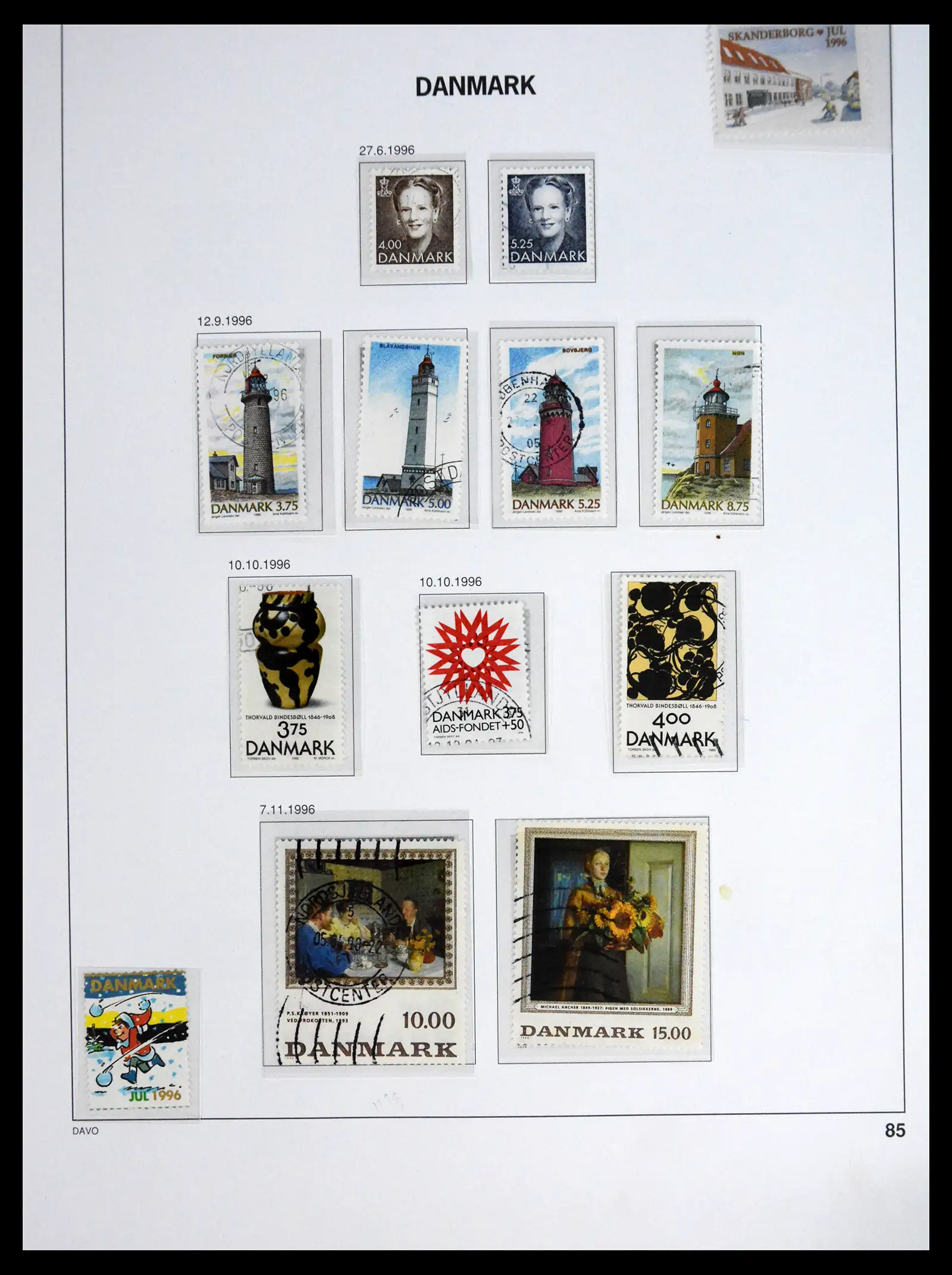 41672 0085 - Postzegelverzameling 41672 Denemarken 1851-2013.