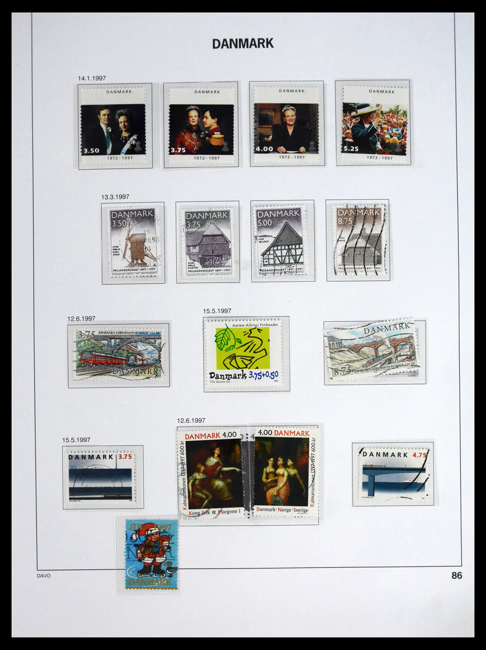 41672 0086 - Postzegelverzameling 41672 Denemarken 1851-2013.