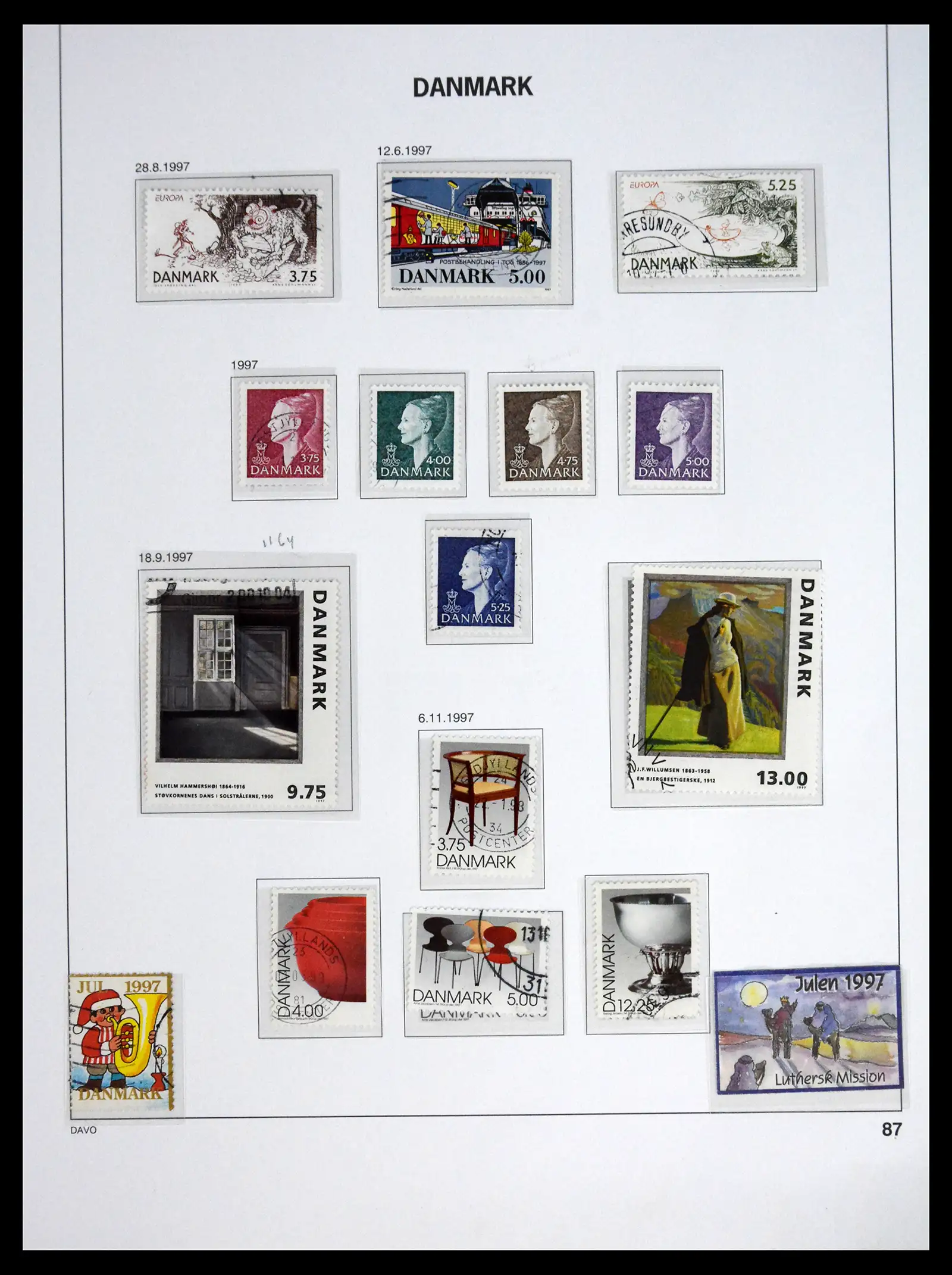 41672 0087 - Postzegelverzameling 41672 Denemarken 1851-2013.