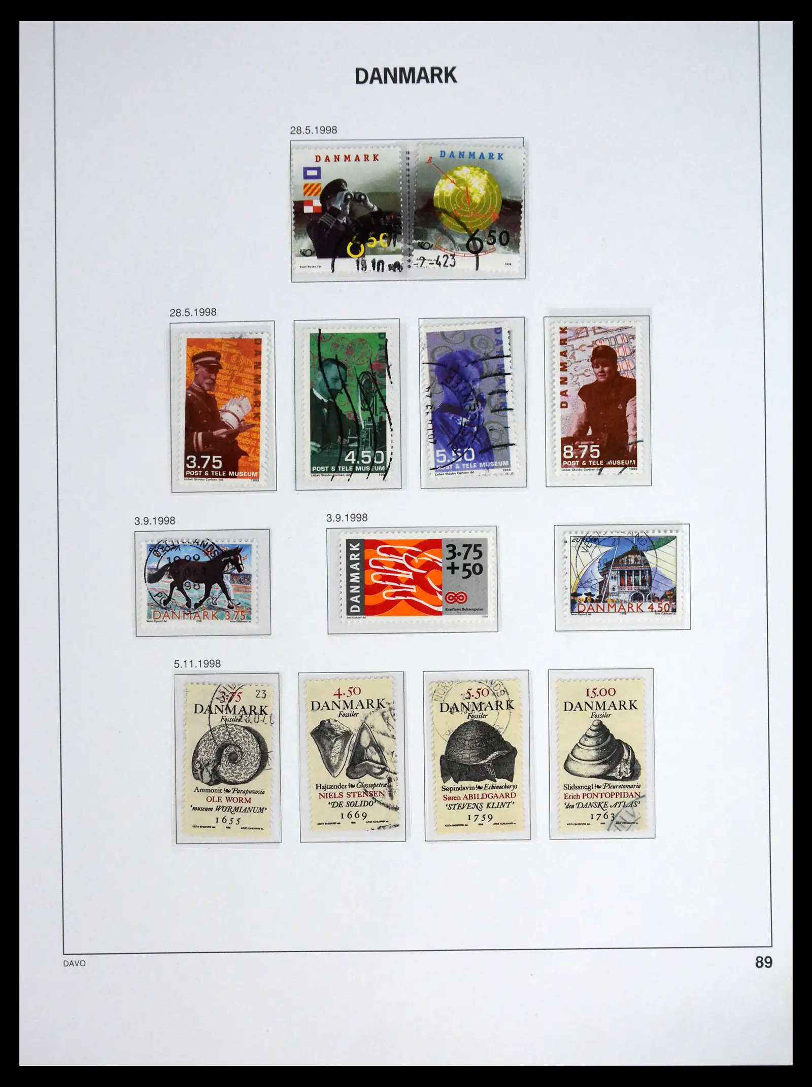 41672 0089 - Postzegelverzameling 41672 Denemarken 1851-2013.