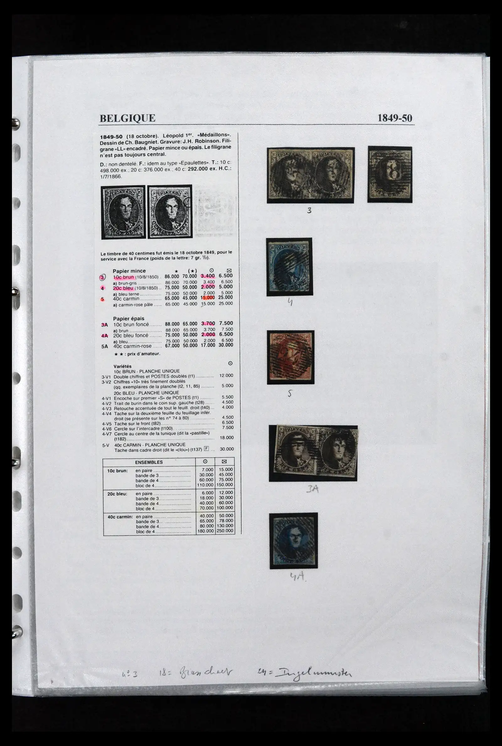 41673 0006 - Stamp collection 41673 Belgium specialised 1807-1945.