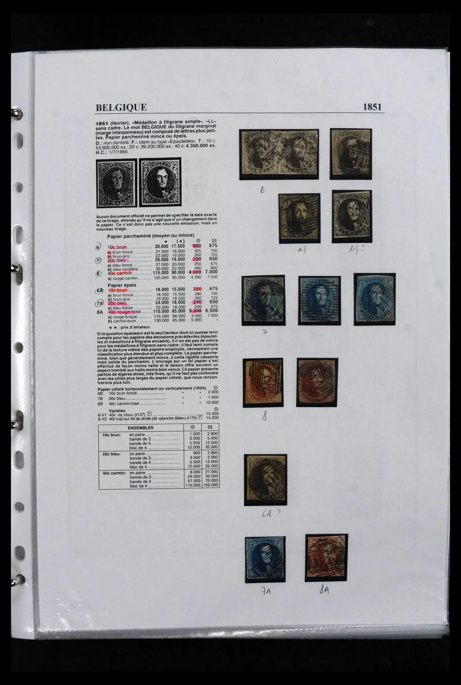 41673 0007 - Stamp collection 41673 Belgium specialised 1807-1945.