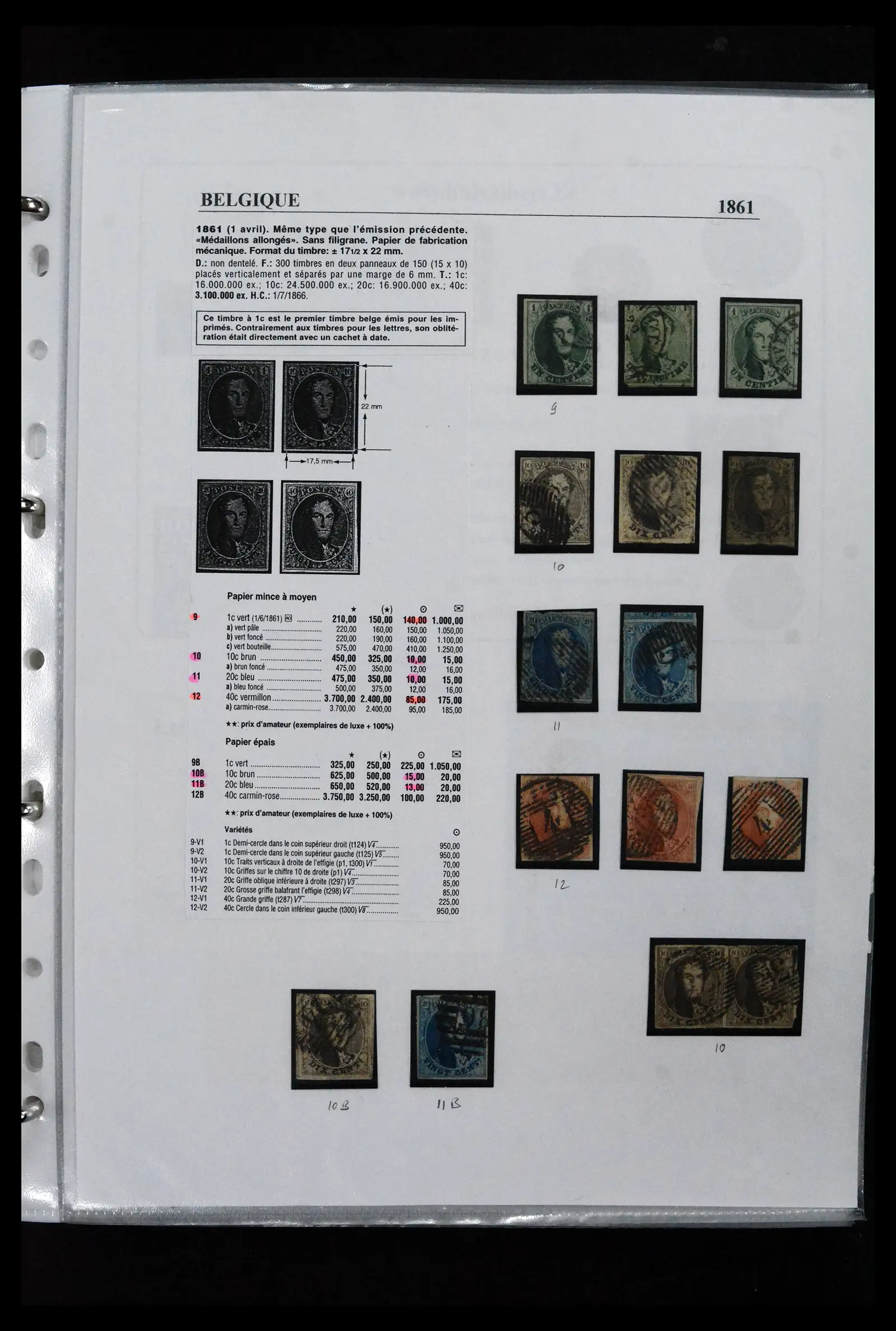 41673 0012 - Stamp collection 41673 Belgium specialised 1807-1945.