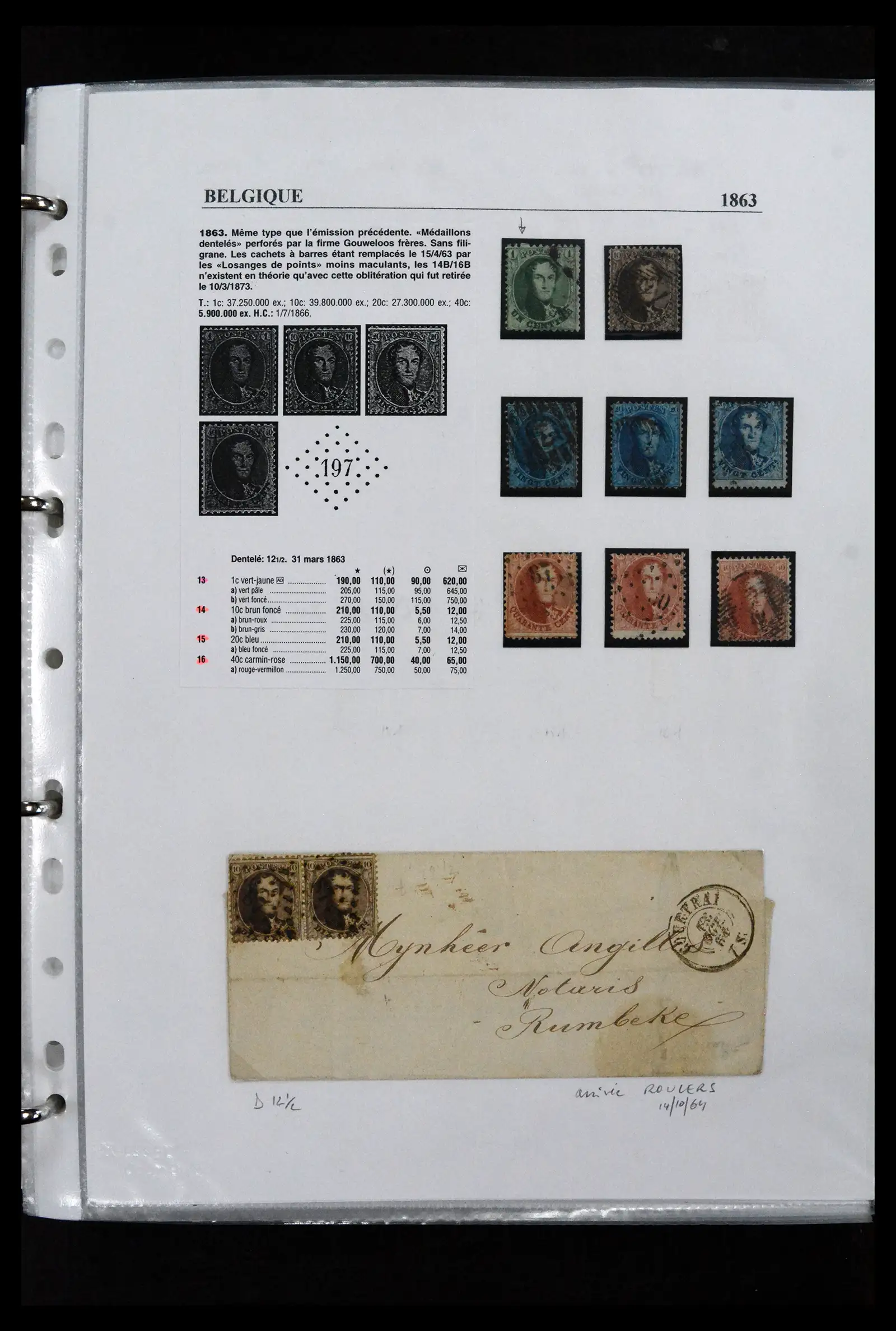 41673 0013 - Stamp collection 41673 Belgium specialised 1807-1945.