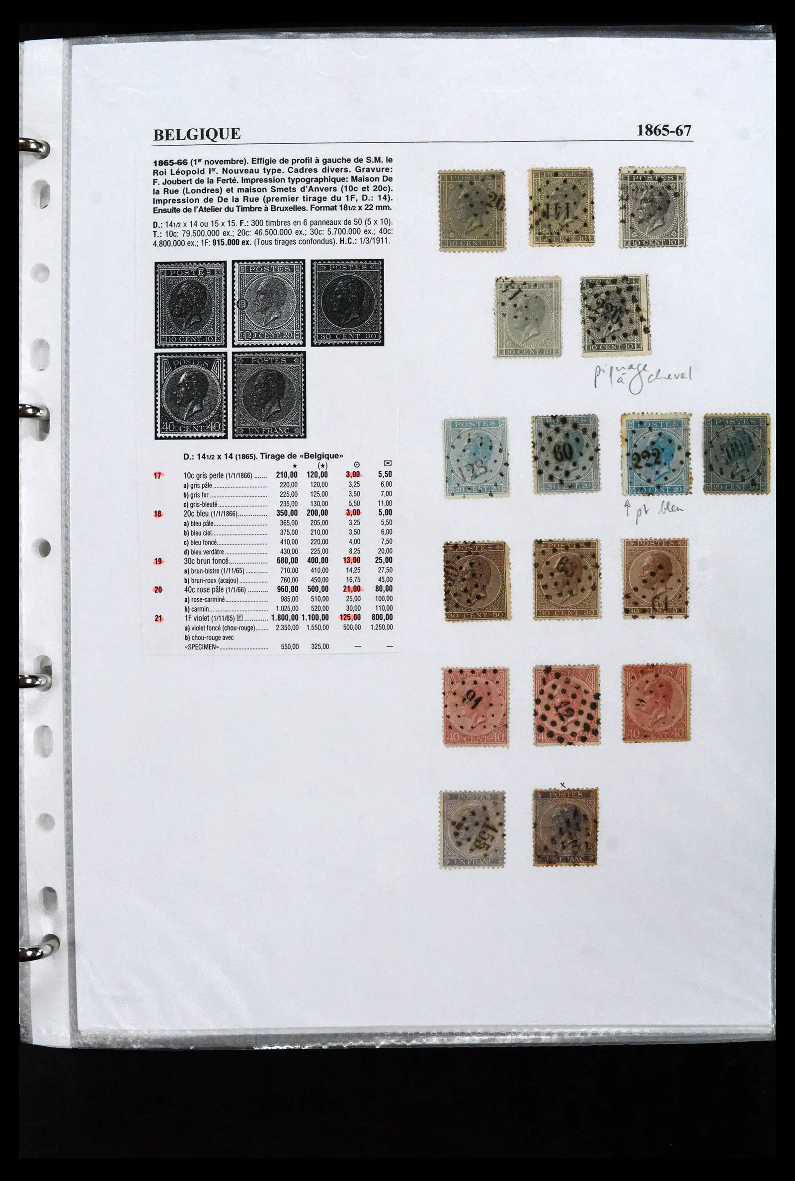 41673 0015 - Stamp collection 41673 Belgium specialised 1807-1945.