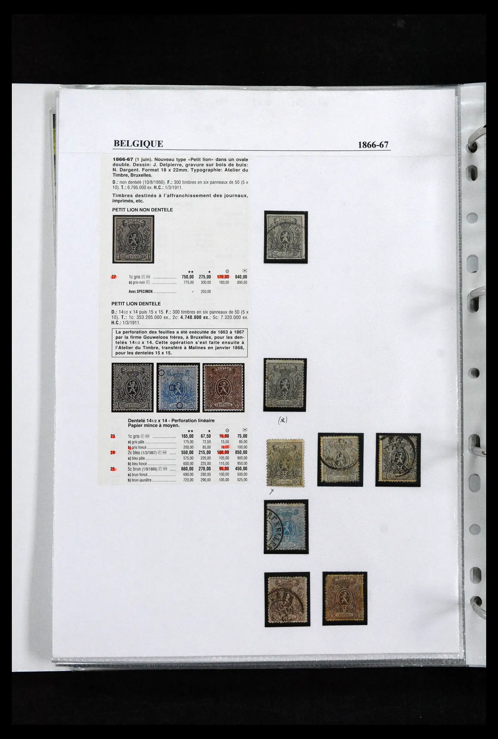 41673 0020 - Stamp collection 41673 Belgium specialised 1807-1945.