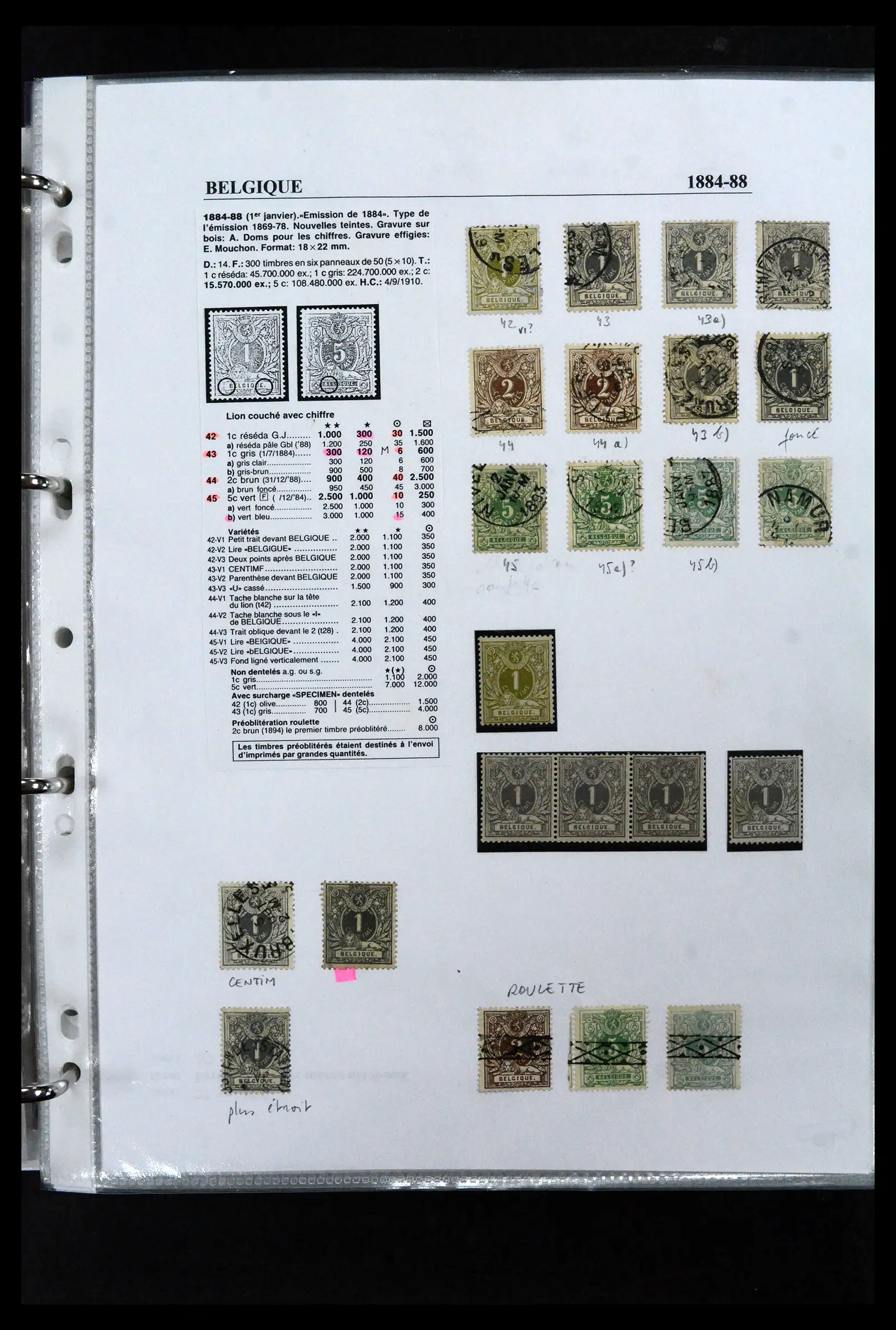 41673 0038 - Stamp collection 41673 Belgium specialised 1807-1945.