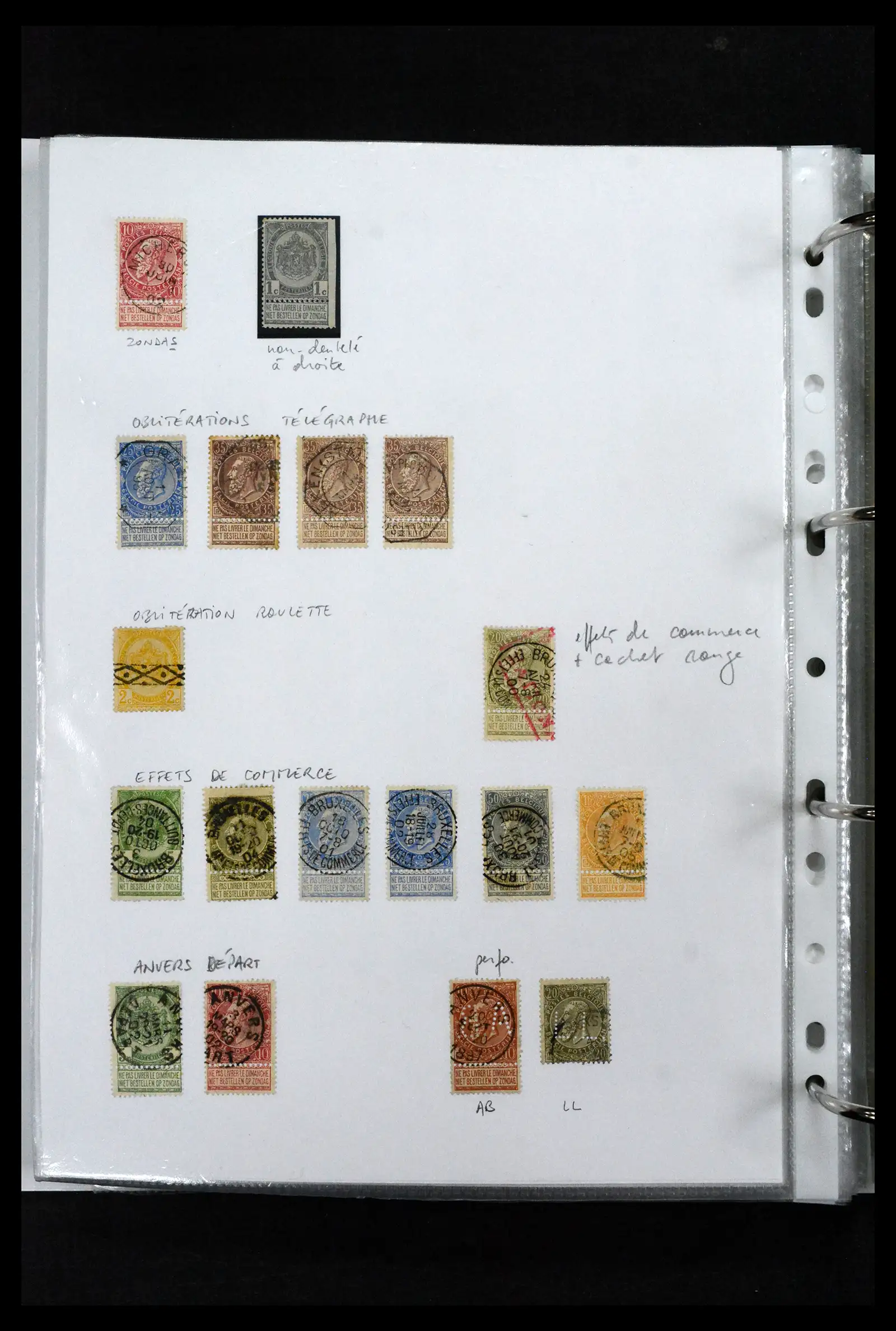 41673 0050 - Stamp collection 41673 Belgium specialised 1807-1945.