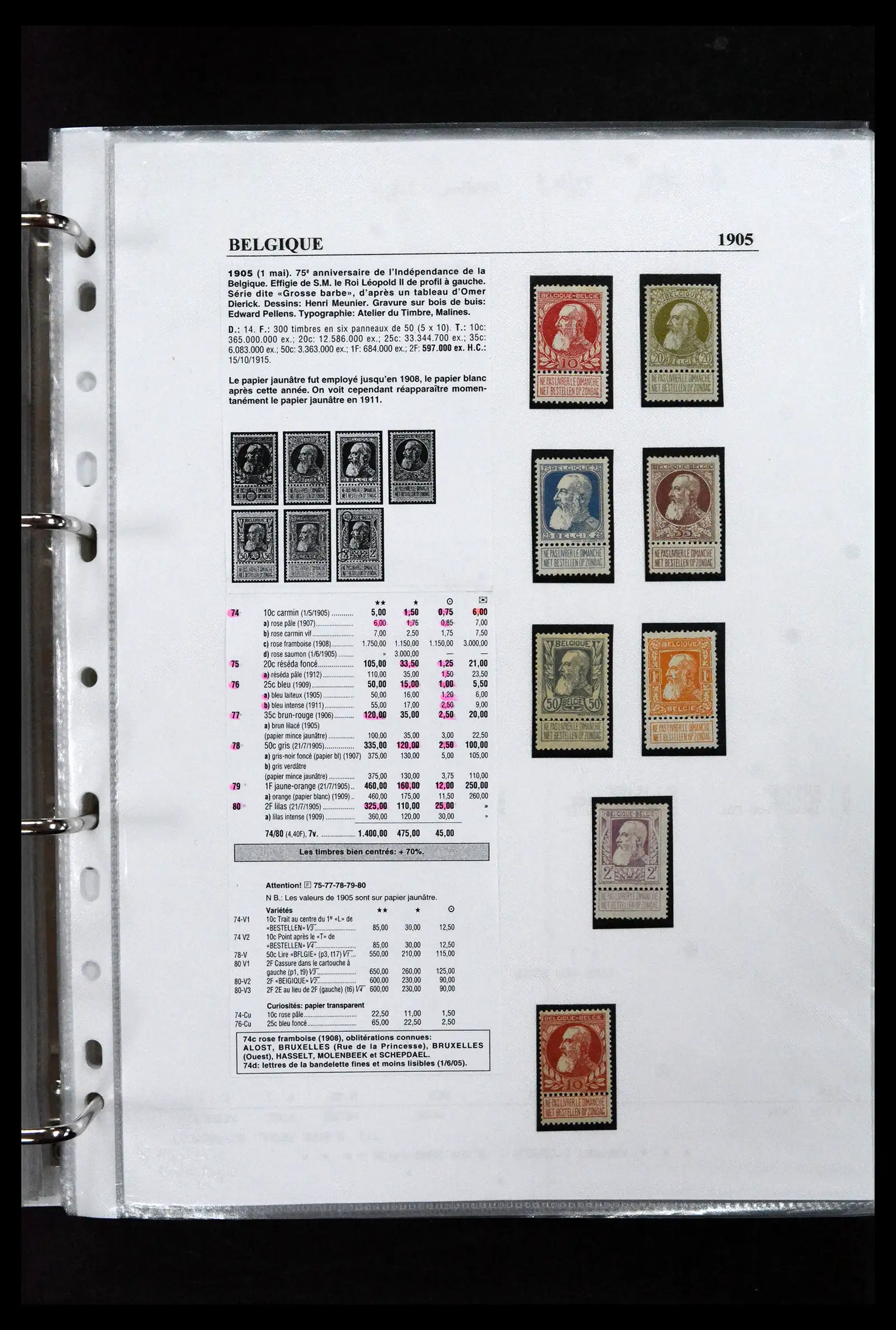 41673 0081 - Stamp collection 41673 Belgium specialised 1807-1945.