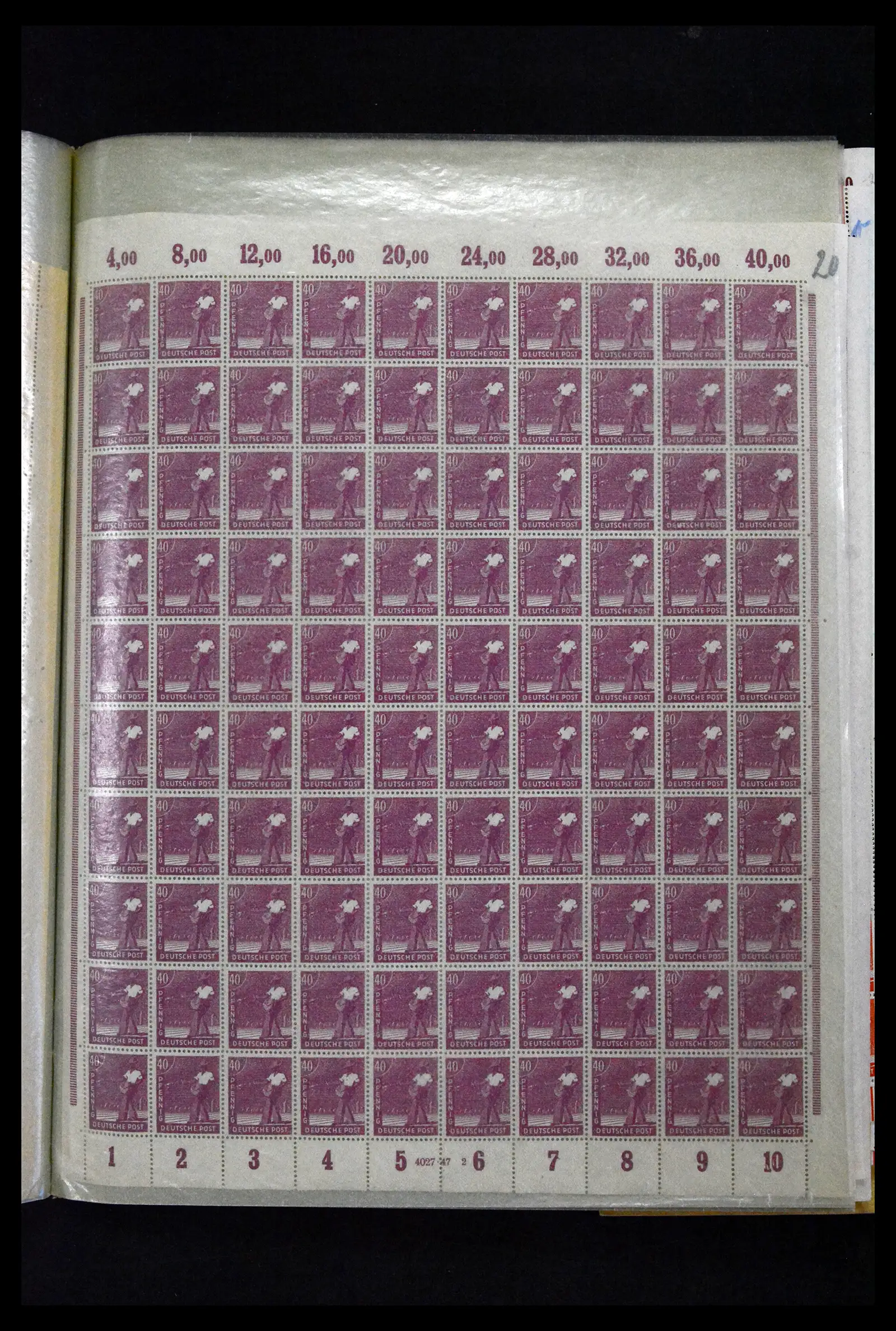 41674 0006 - Stamp collection 41674 Germany zones complete sheets 1945-1950.
