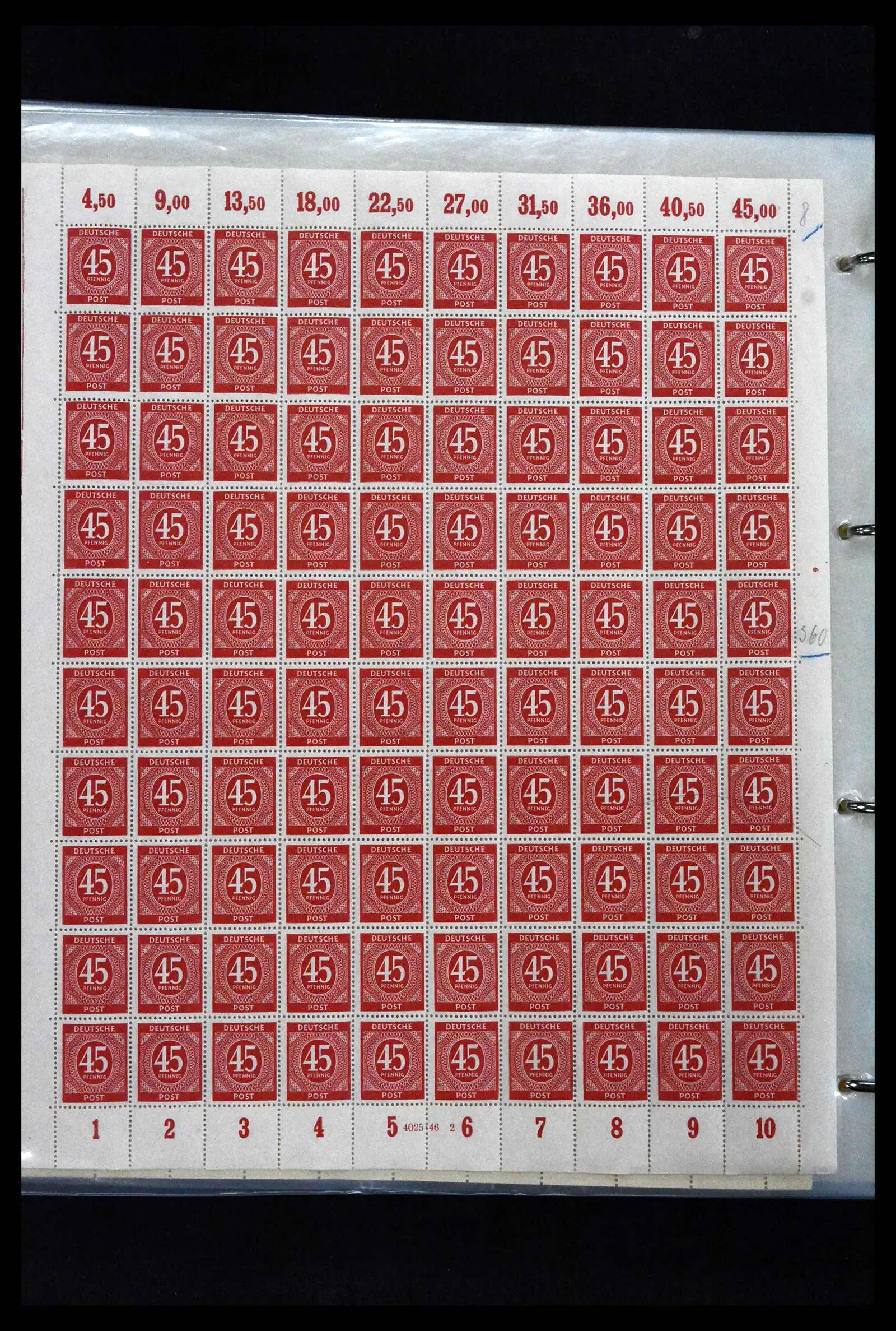 41674 0032 - Stamp collection 41674 Germany zones complete sheets 1945-1950.