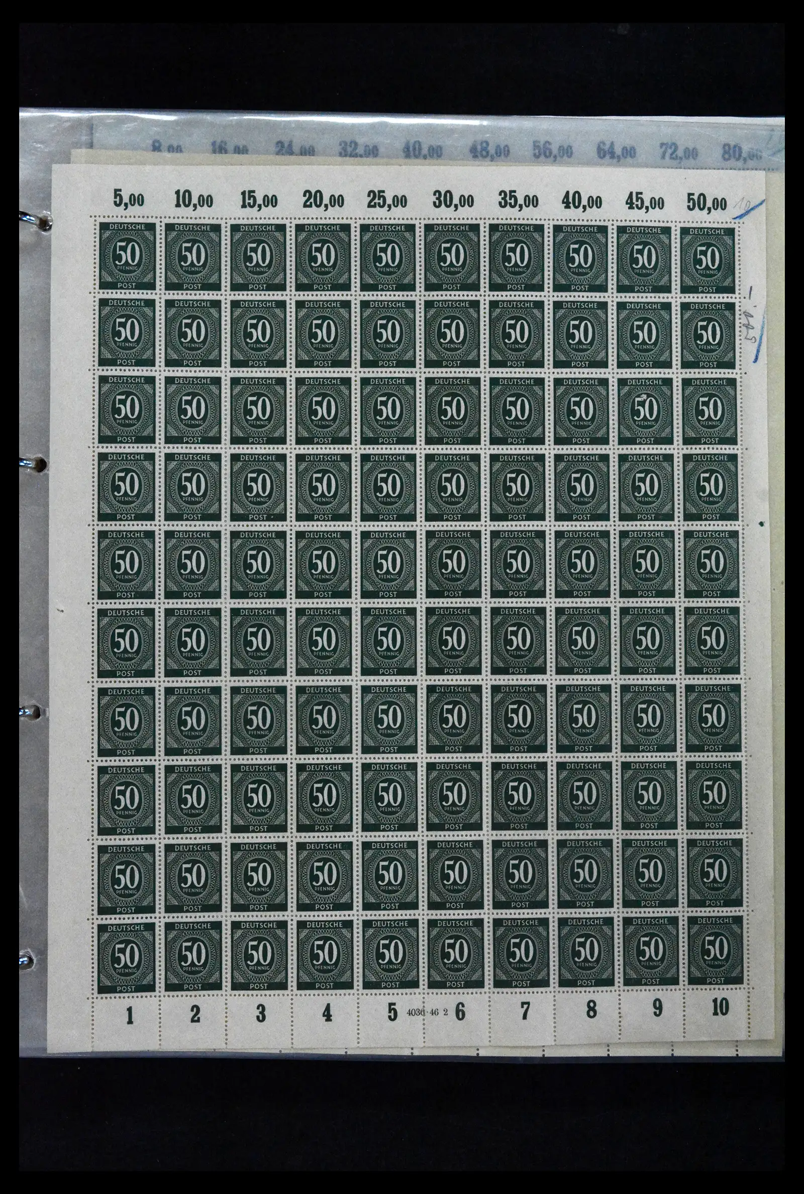 41674 0033 - Stamp collection 41674 Germany zones complete sheets 1945-1950.