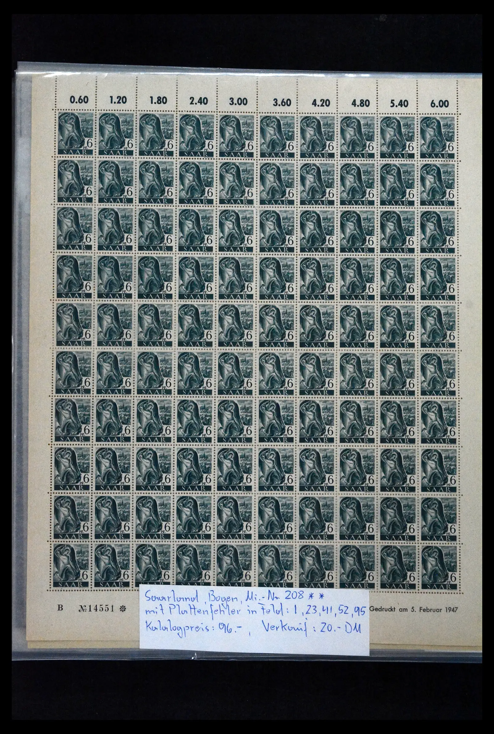 41674 0039 - Stamp collection 41674 Germany zones complete sheets 1945-1950.