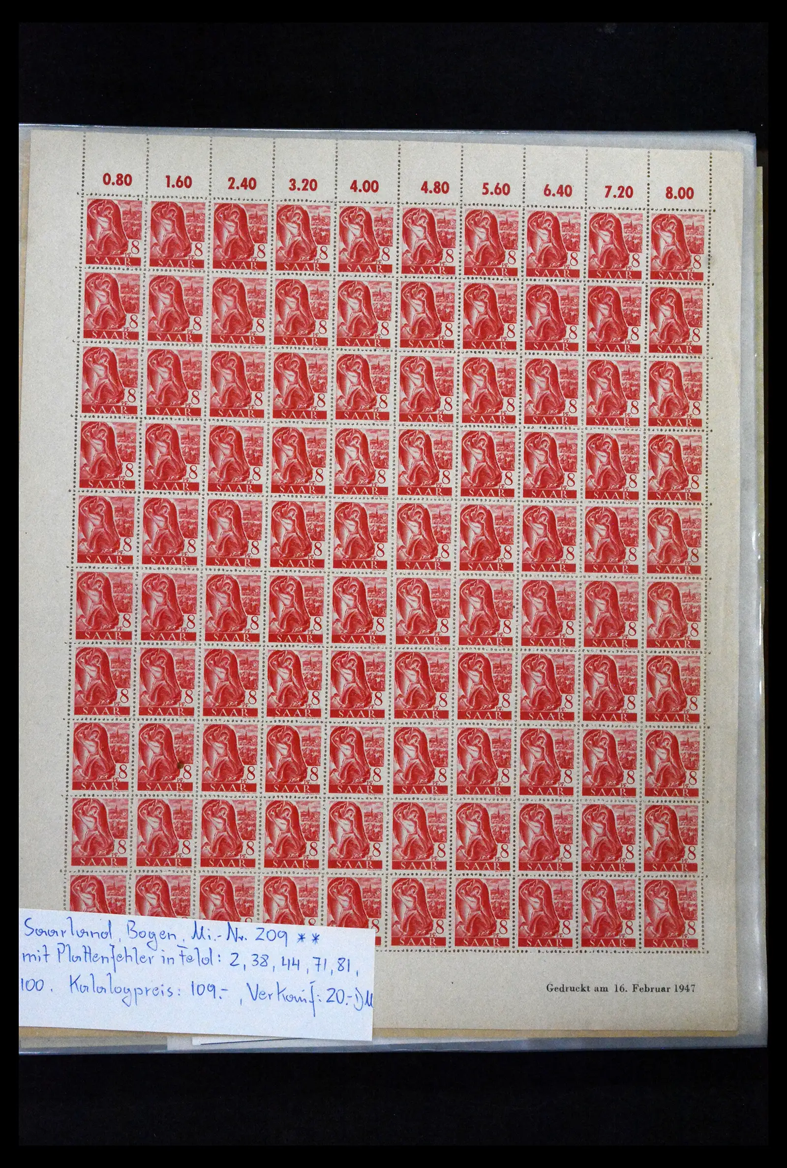 41674 0040 - Stamp collection 41674 Germany zones complete sheets 1945-1950.
