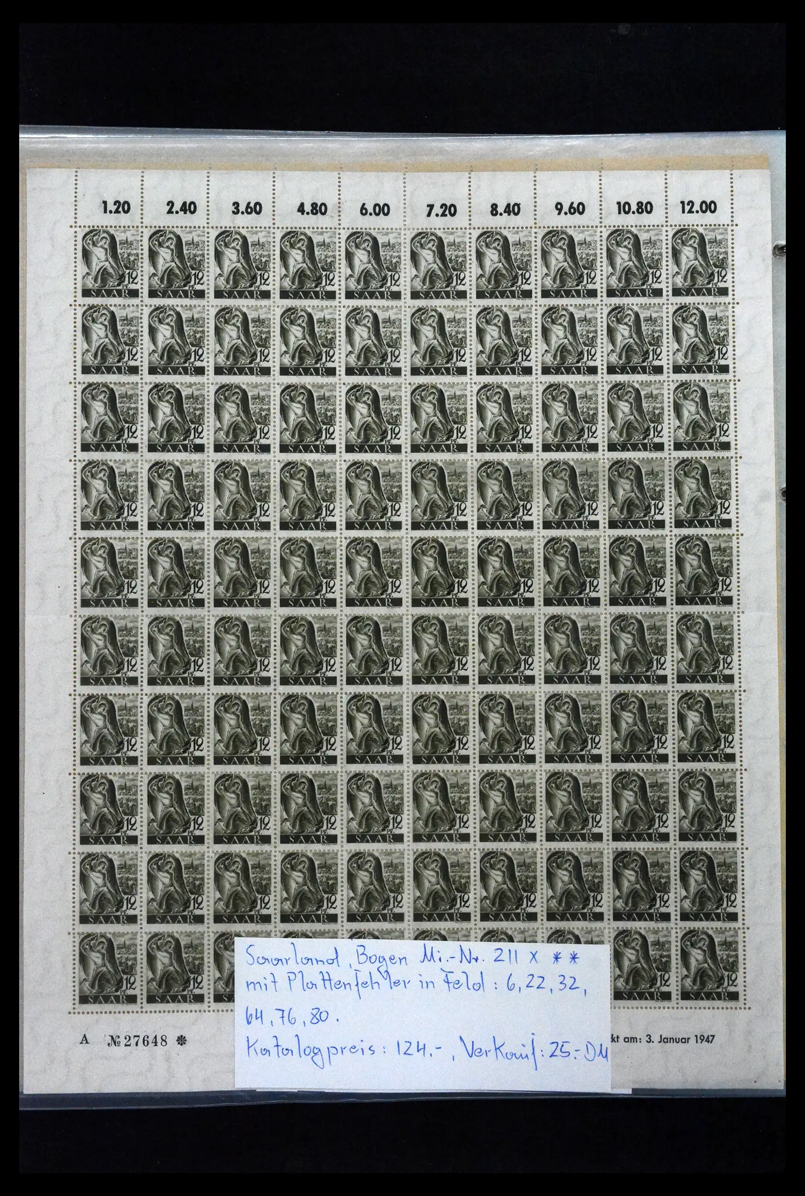 41674 0043 - Stamp collection 41674 Germany zones complete sheets 1945-1950.