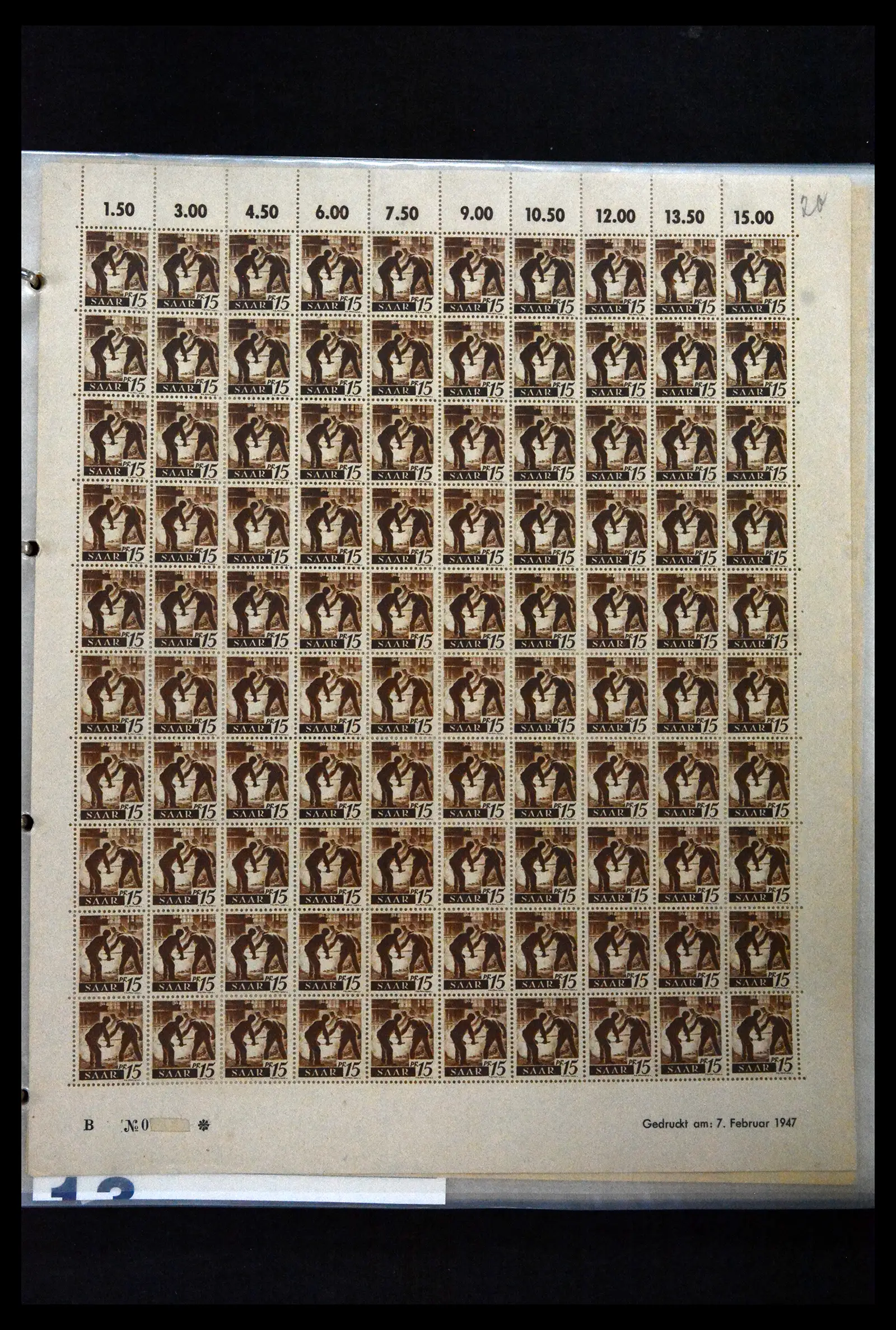 41674 0046 - Stamp collection 41674 Germany zones complete sheets 1945-1950.