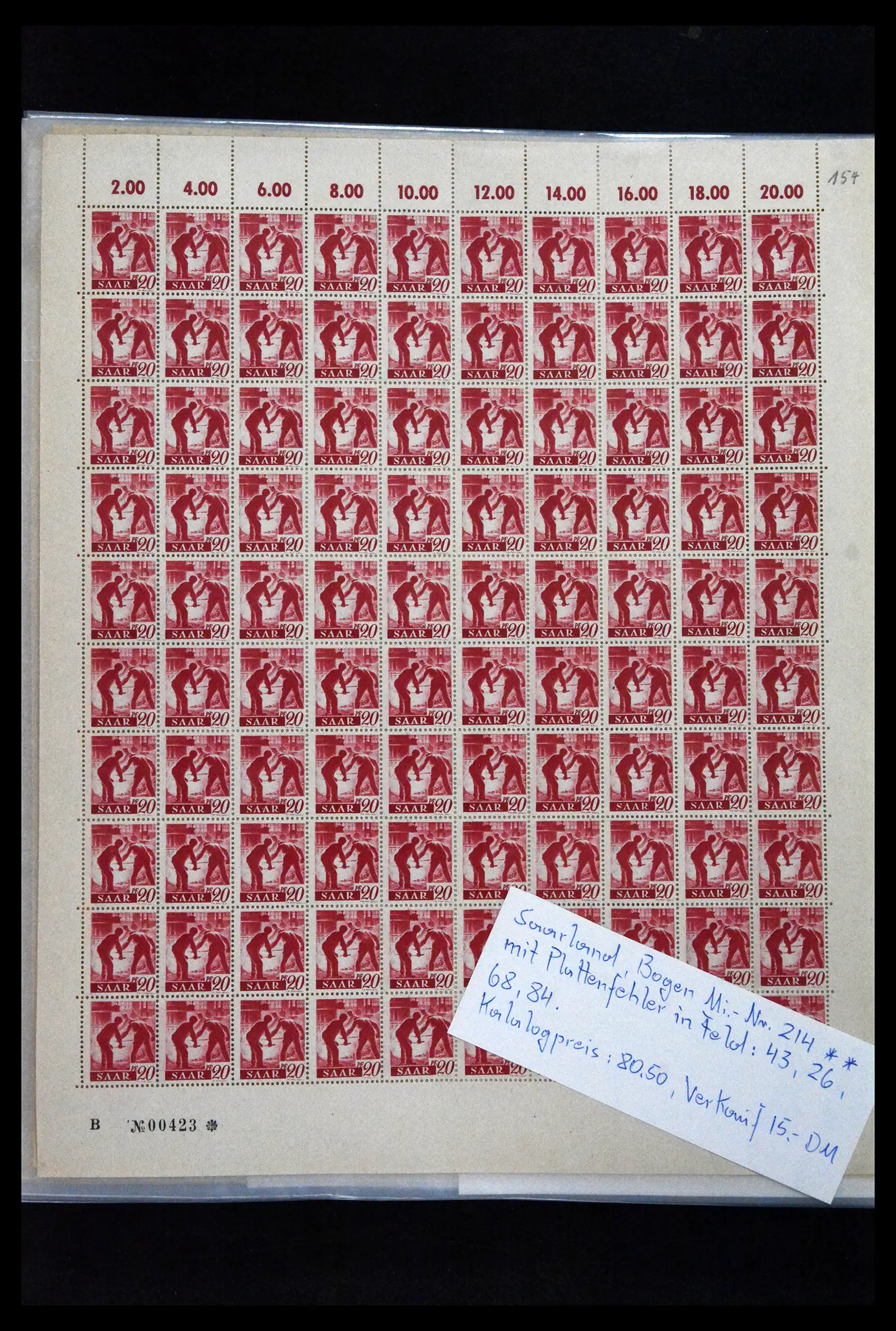 41674 0049 - Stamp collection 41674 Germany zones complete sheets 1945-1950.