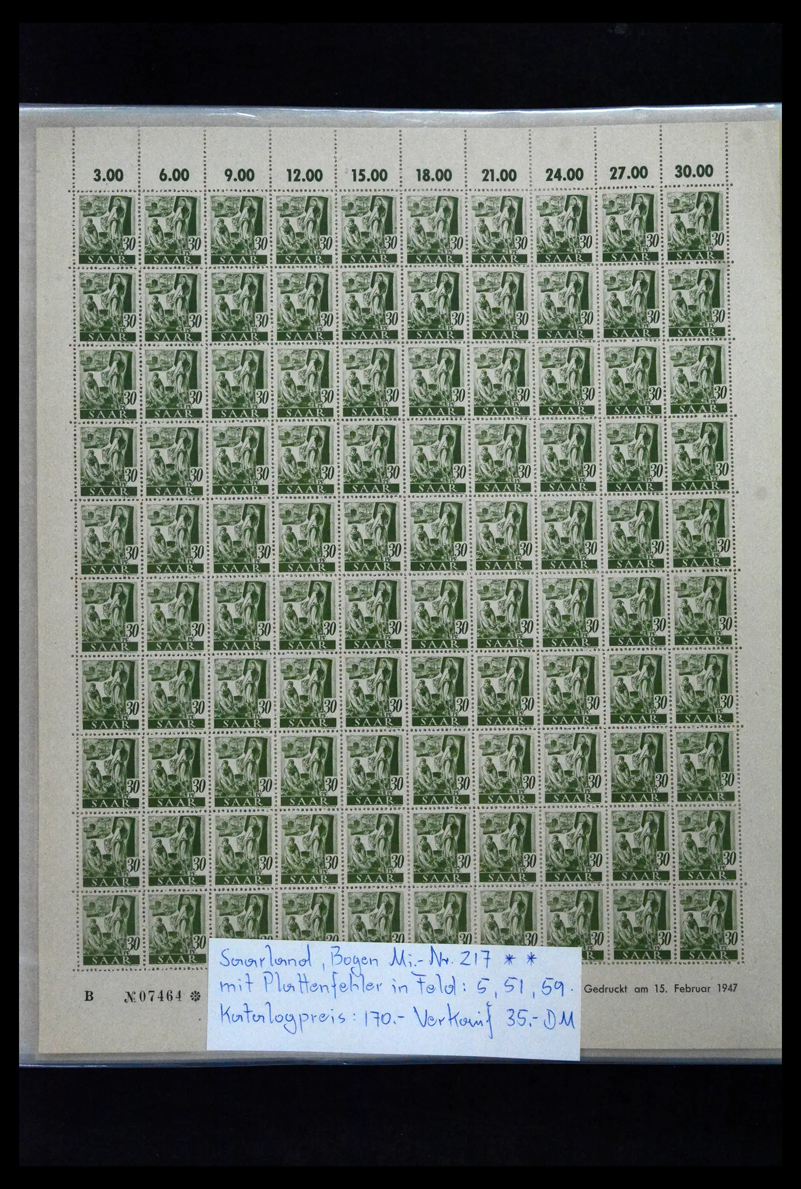 41674 0053 - Stamp collection 41674 Germany zones complete sheets 1945-1950.