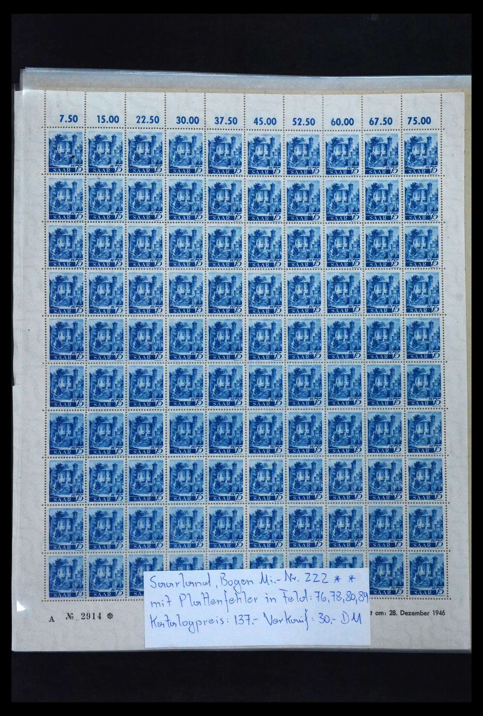 41674 0057 - Stamp collection 41674 Germany zones complete sheets 1945-1950.