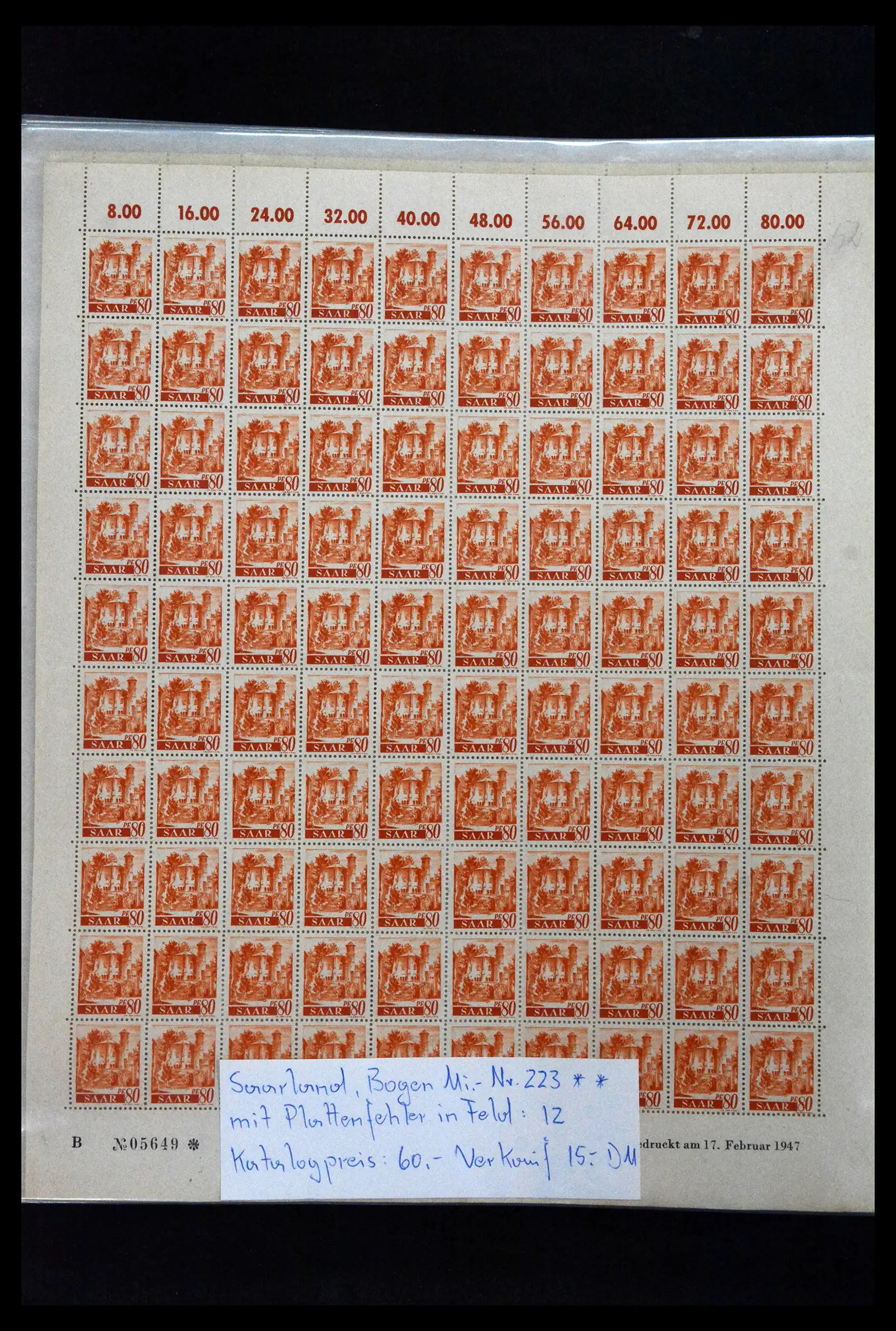 41674 0059 - Stamp collection 41674 Germany zones complete sheets 1945-1950.