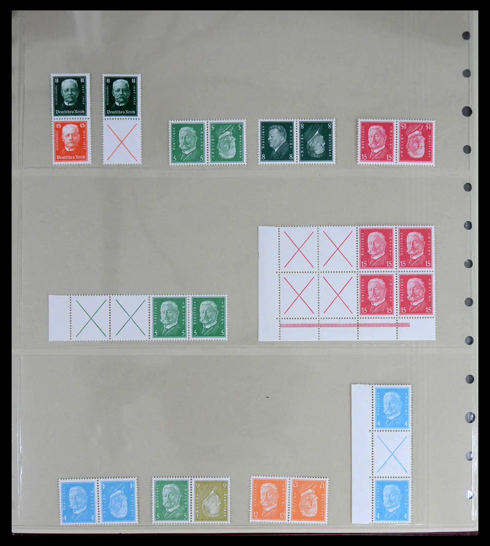 41676 0004 - Stamp collection 41676 German Reich combinations 1910-1939.
