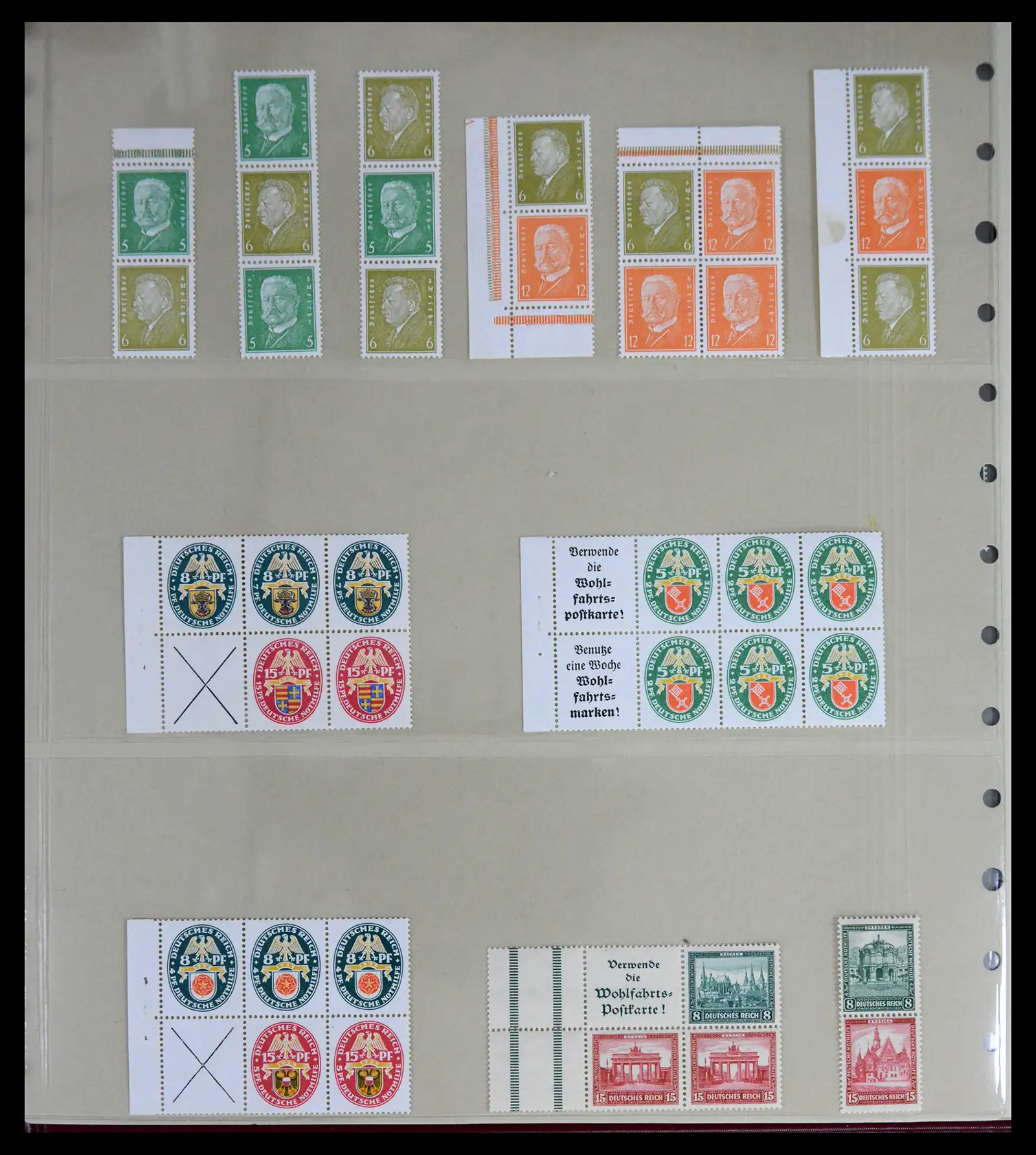 41676 0005 - Stamp collection 41676 German Reich combinations 1910-1939.