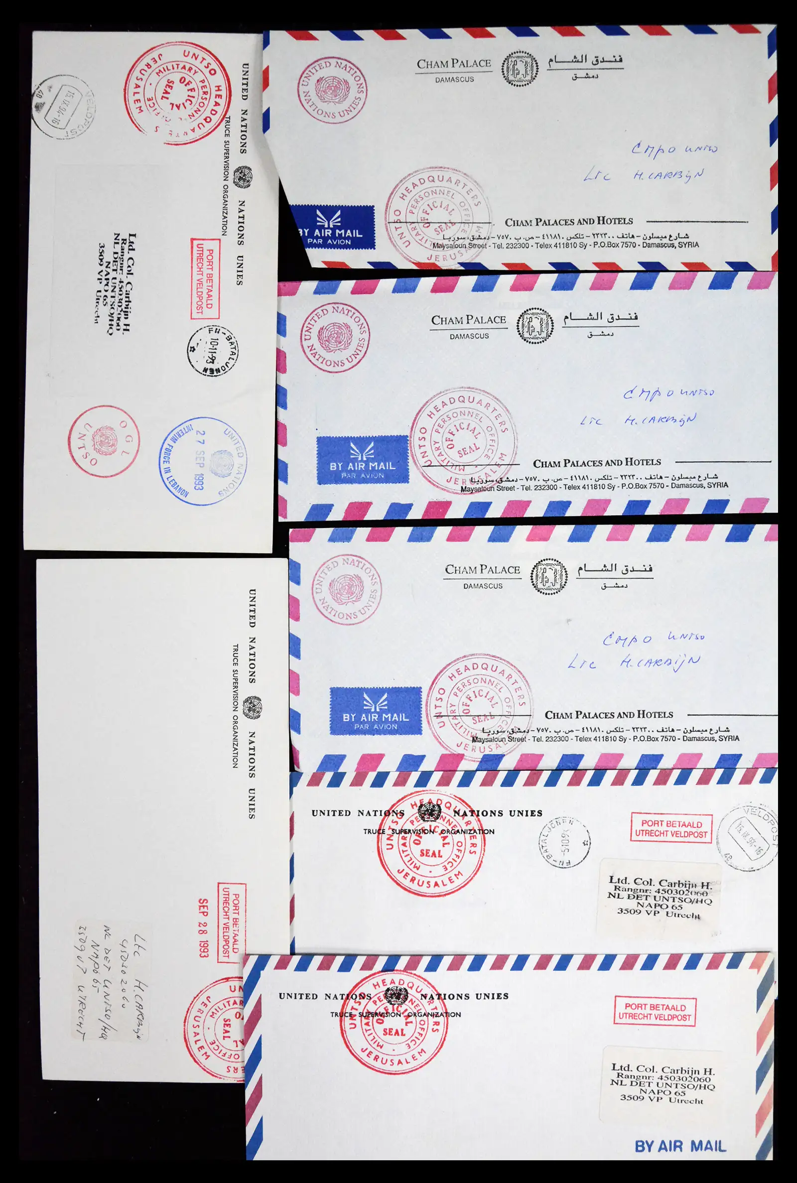 41682 0001 - Postzegelverzameling 41682 Nederland brieven VN vredesmissies 1979-1999.