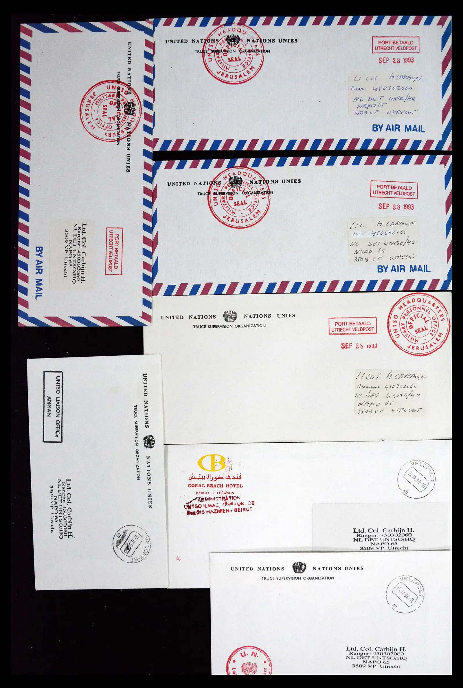 41682 0003 - Postzegelverzameling 41682 Nederland brieven VN vredesmissies 1979-1999.