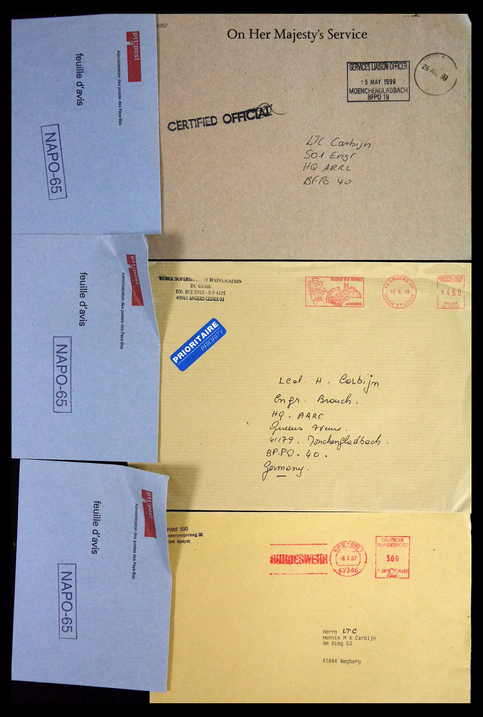 41682 0007 - Postzegelverzameling 41682 Nederland brieven VN vredesmissies 1979-1999.