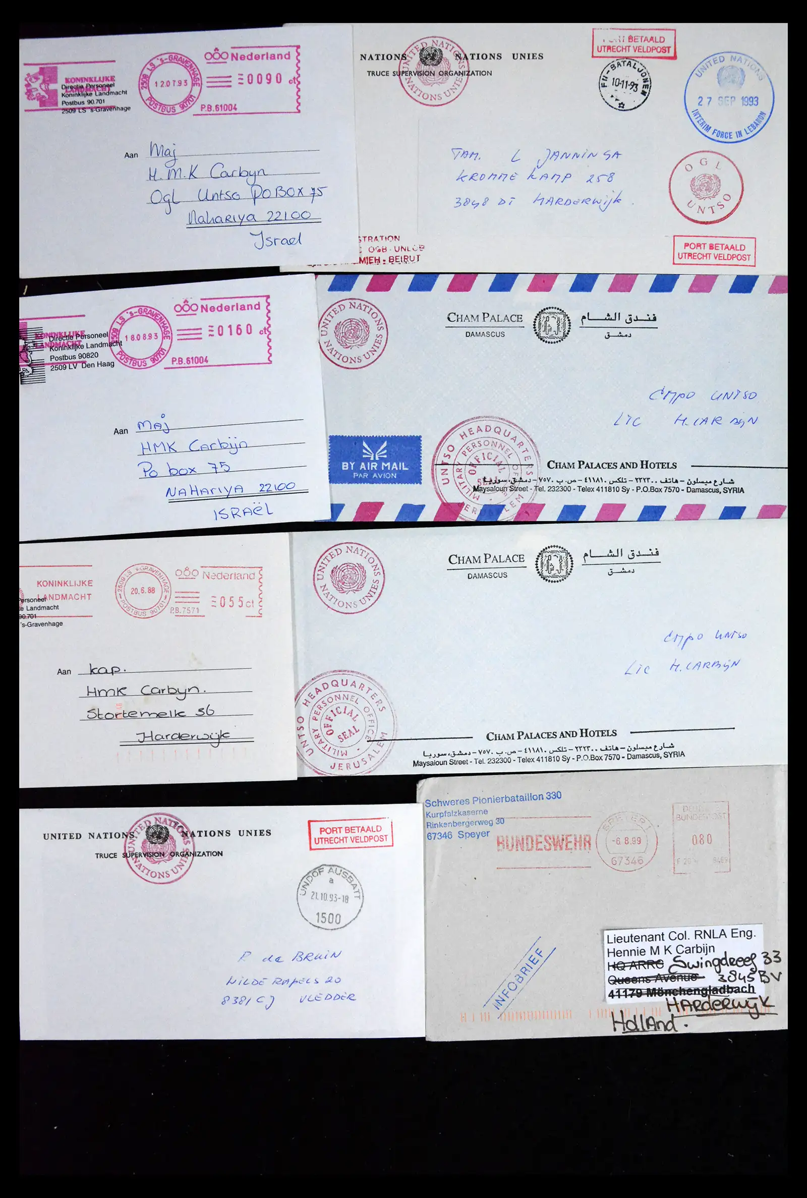 41682 0010 - Postzegelverzameling 41682 Nederland brieven VN vredesmissies 1979-1999.