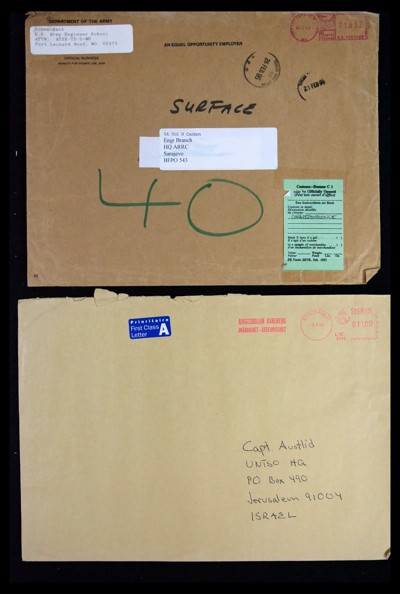 41682 0018 - Postzegelverzameling 41682 Nederland brieven VN vredesmissies 1979-1999.