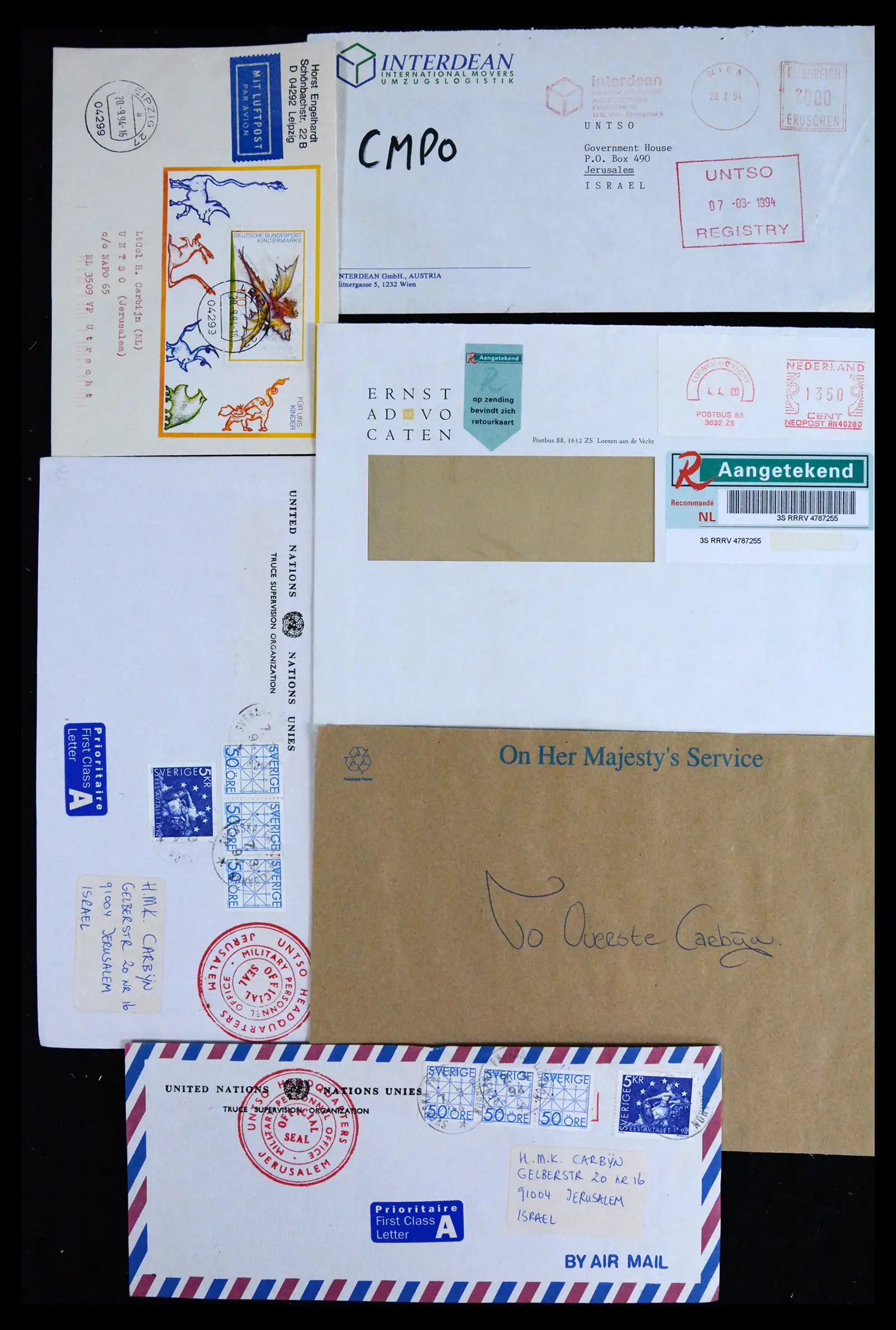 41682 0026 - Postzegelverzameling 41682 Nederland brieven VN vredesmissies 1979-1999.