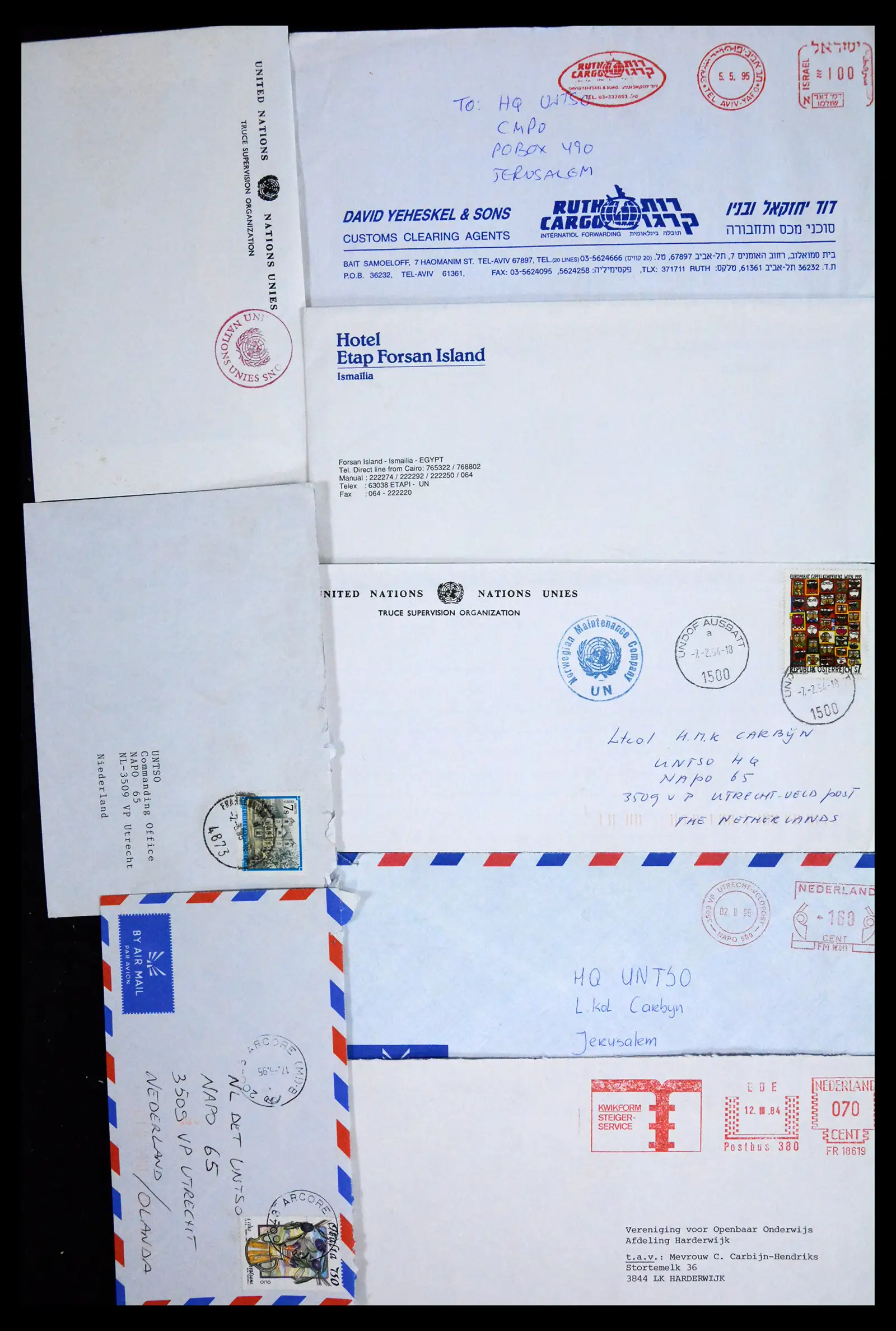 41682 0031 - Postzegelverzameling 41682 Nederland brieven VN vredesmissies 1979-1999.