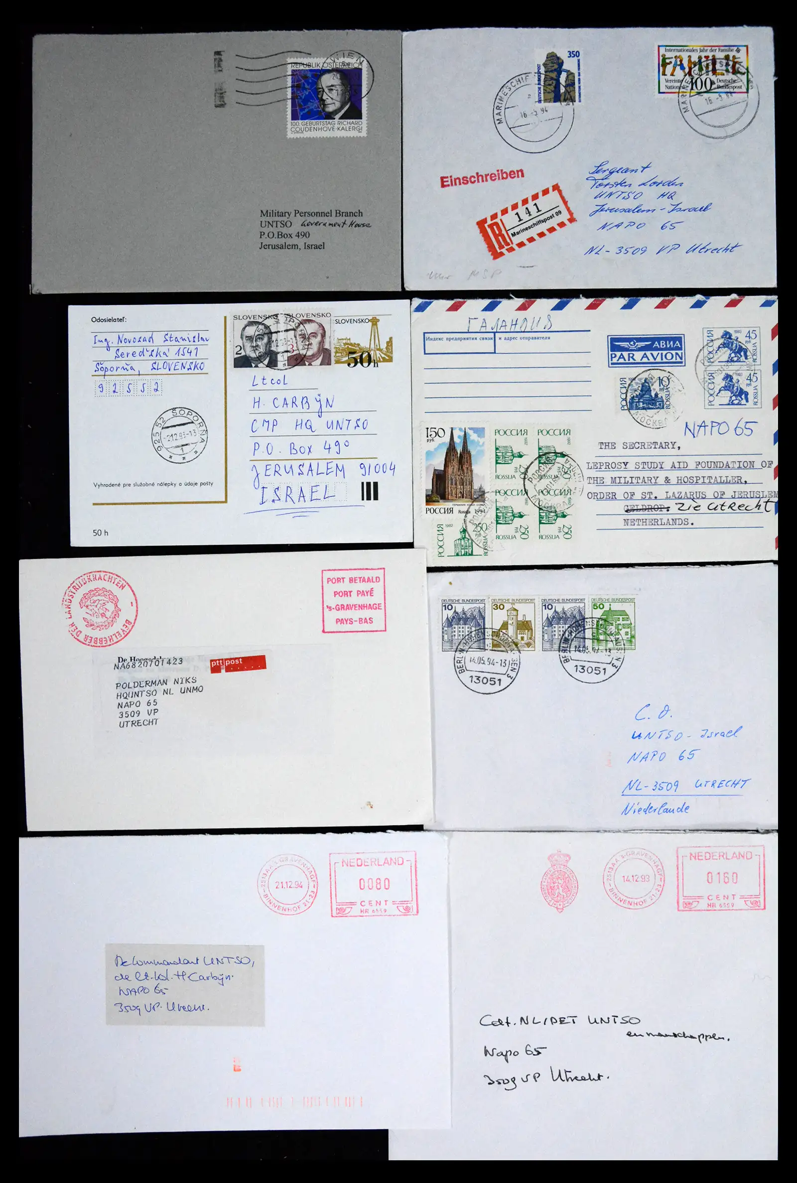 41682 0032 - Postzegelverzameling 41682 Nederland brieven VN vredesmissies 1979-1999.