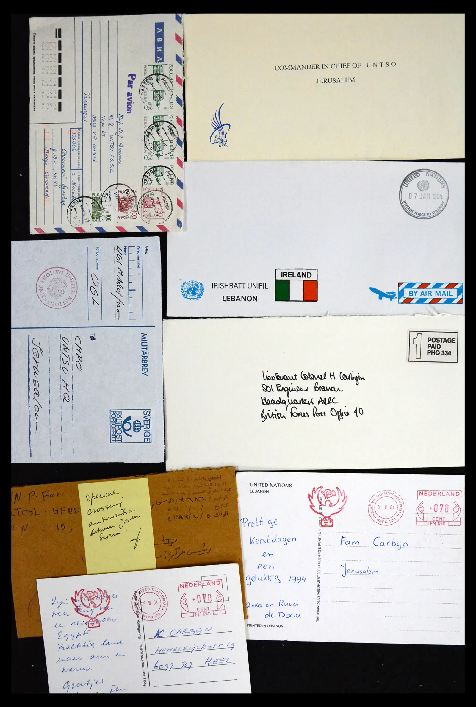 41682 0035 - Postzegelverzameling 41682 Nederland brieven VN vredesmissies 1979-1999.