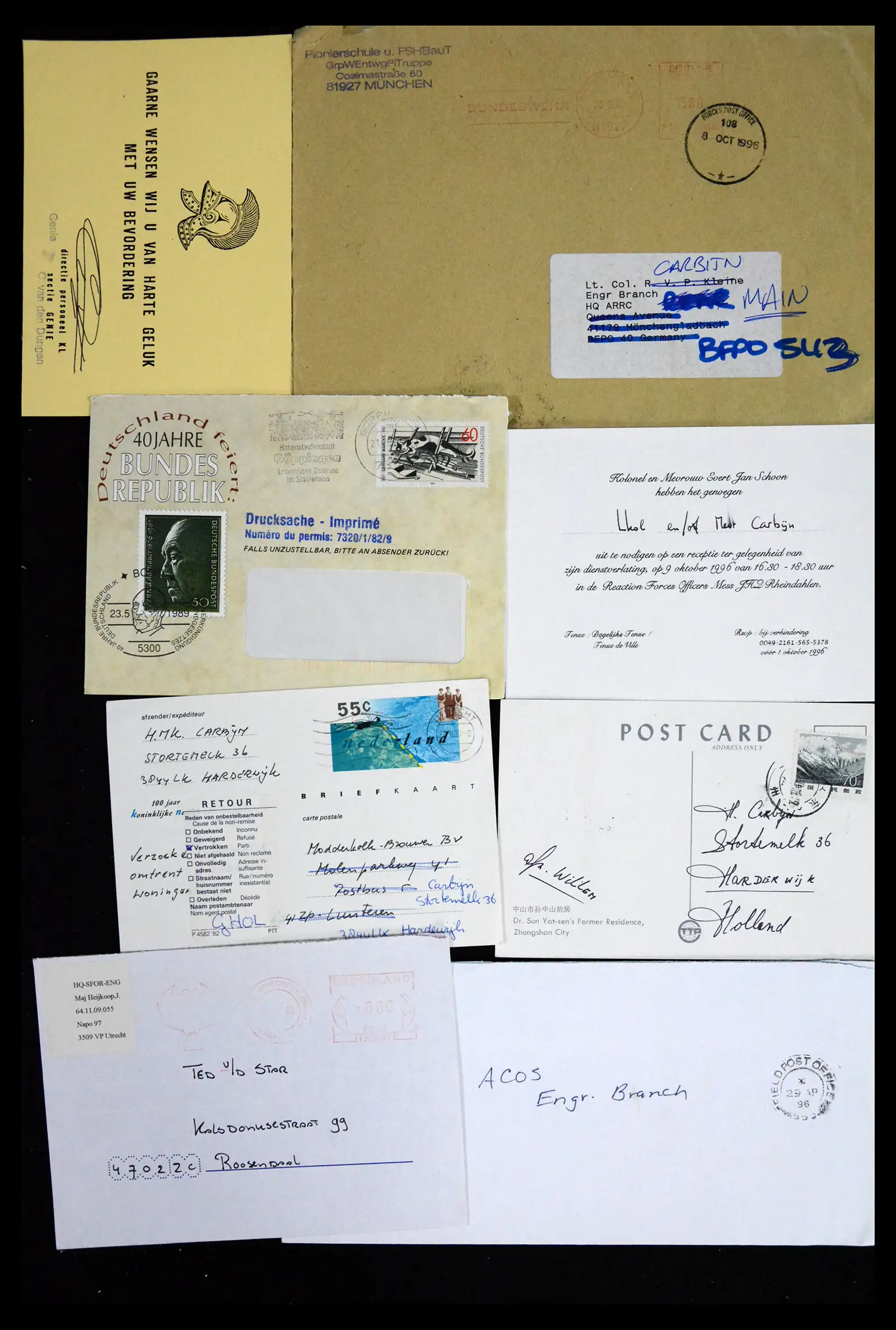 41682 0044 - Postzegelverzameling 41682 Nederland brieven VN vredesmissies 1979-1999.