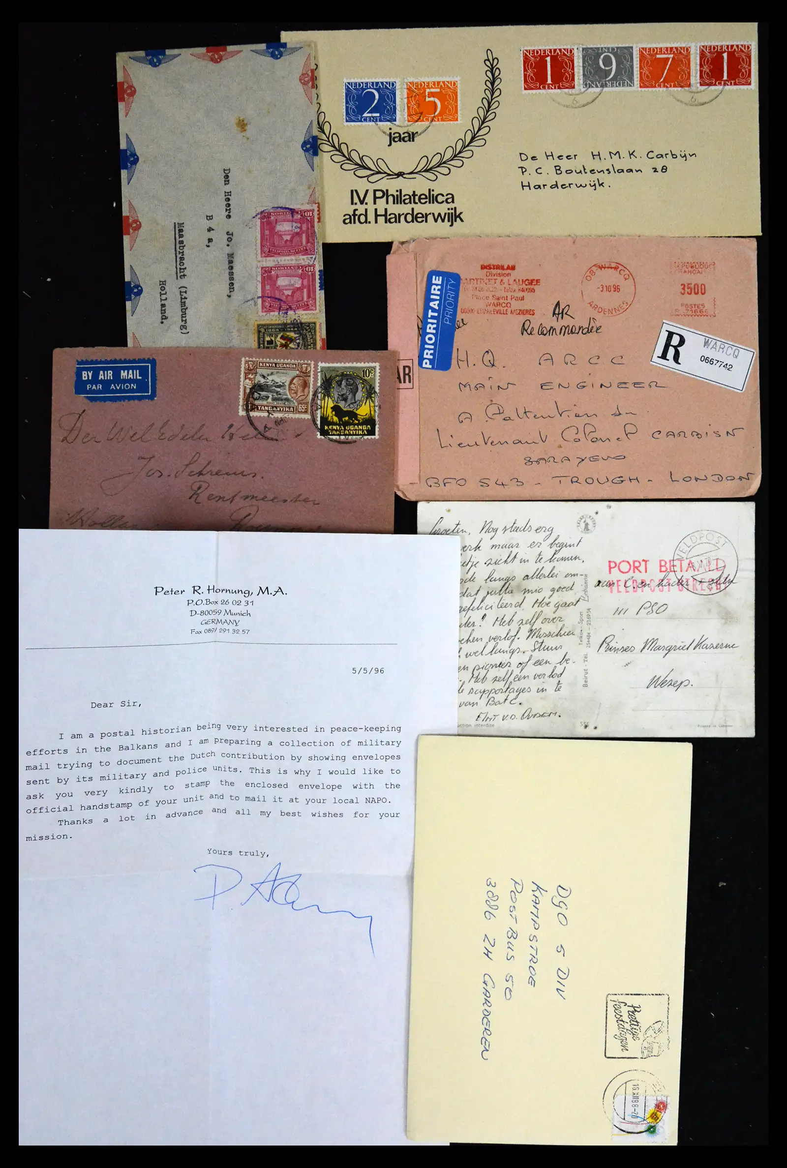 41682 0046 - Postzegelverzameling 41682 Nederland brieven VN vredesmissies 1979-1999.