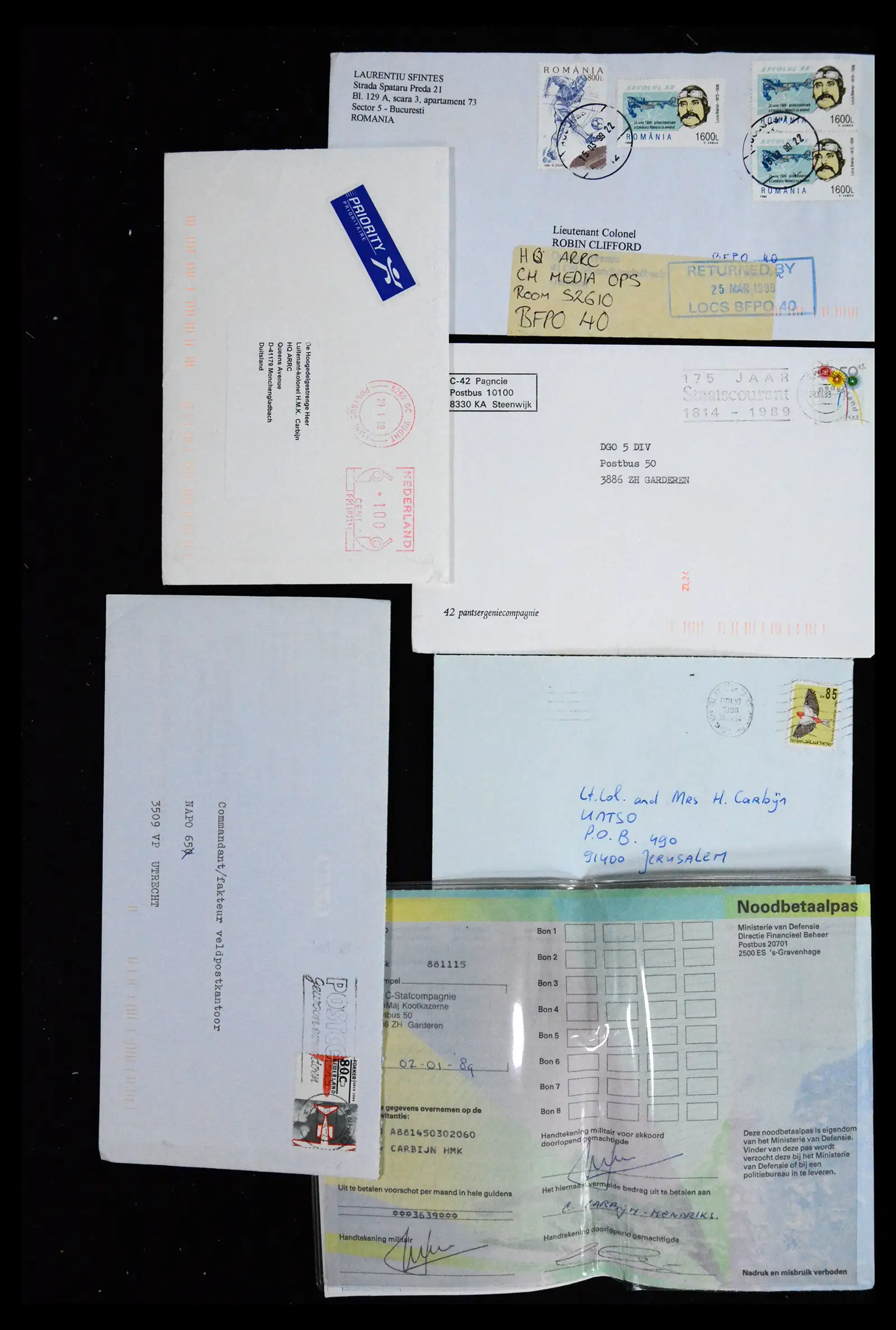 41682 0047 - Postzegelverzameling 41682 Nederland brieven VN vredesmissies 1979-1999.