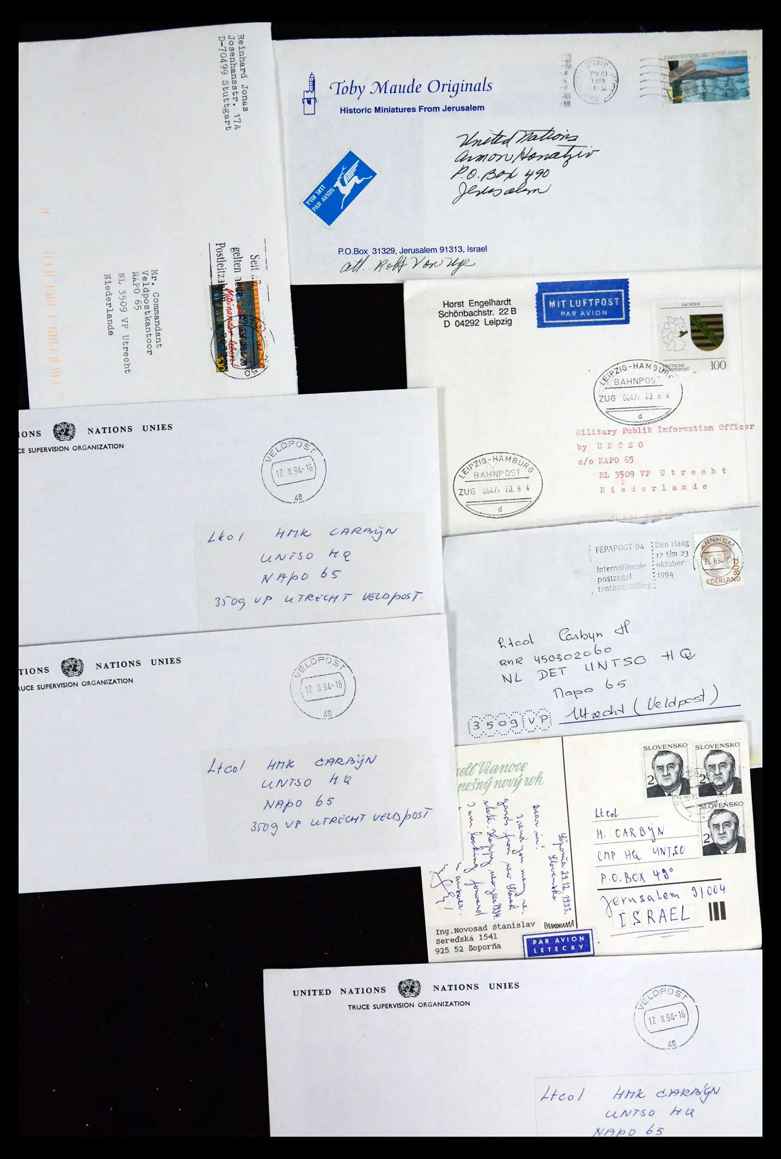 41682 0050 - Postzegelverzameling 41682 Nederland brieven VN vredesmissies 1979-1999.