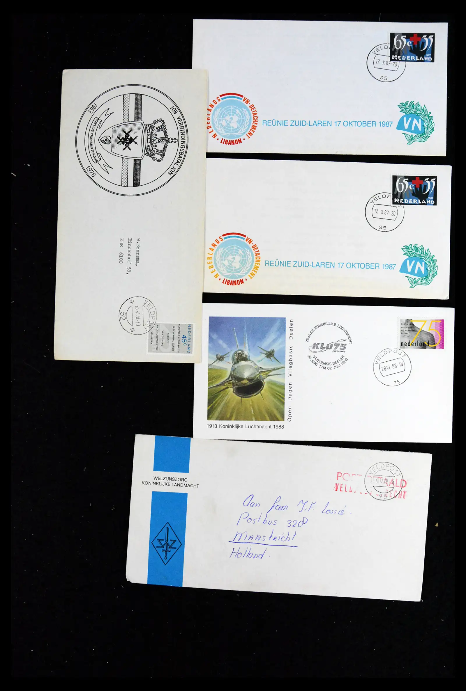 41682 0053 - Postzegelverzameling 41682 Nederland brieven VN vredesmissies 1979-1999.