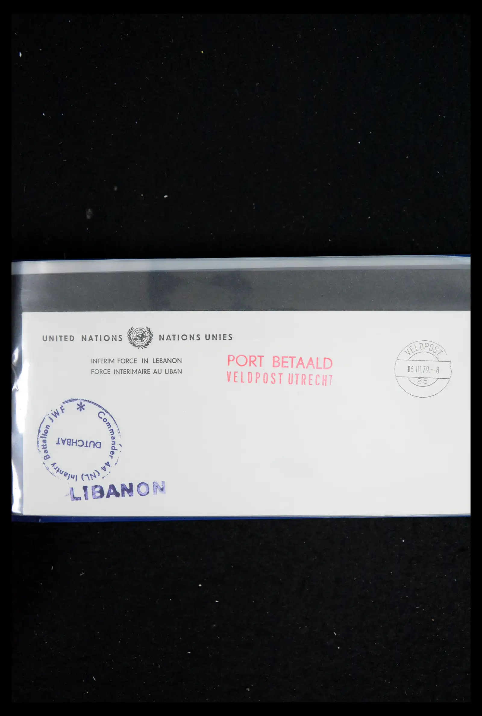 41682 0056 - Postzegelverzameling 41682 Nederland brieven VN vredesmissies 1979-1999.