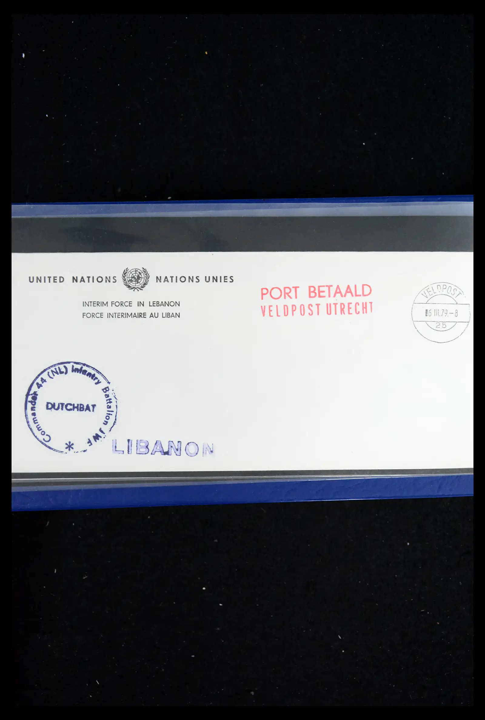 41682 0057 - Postzegelverzameling 41682 Nederland brieven VN vredesmissies 1979-1999.