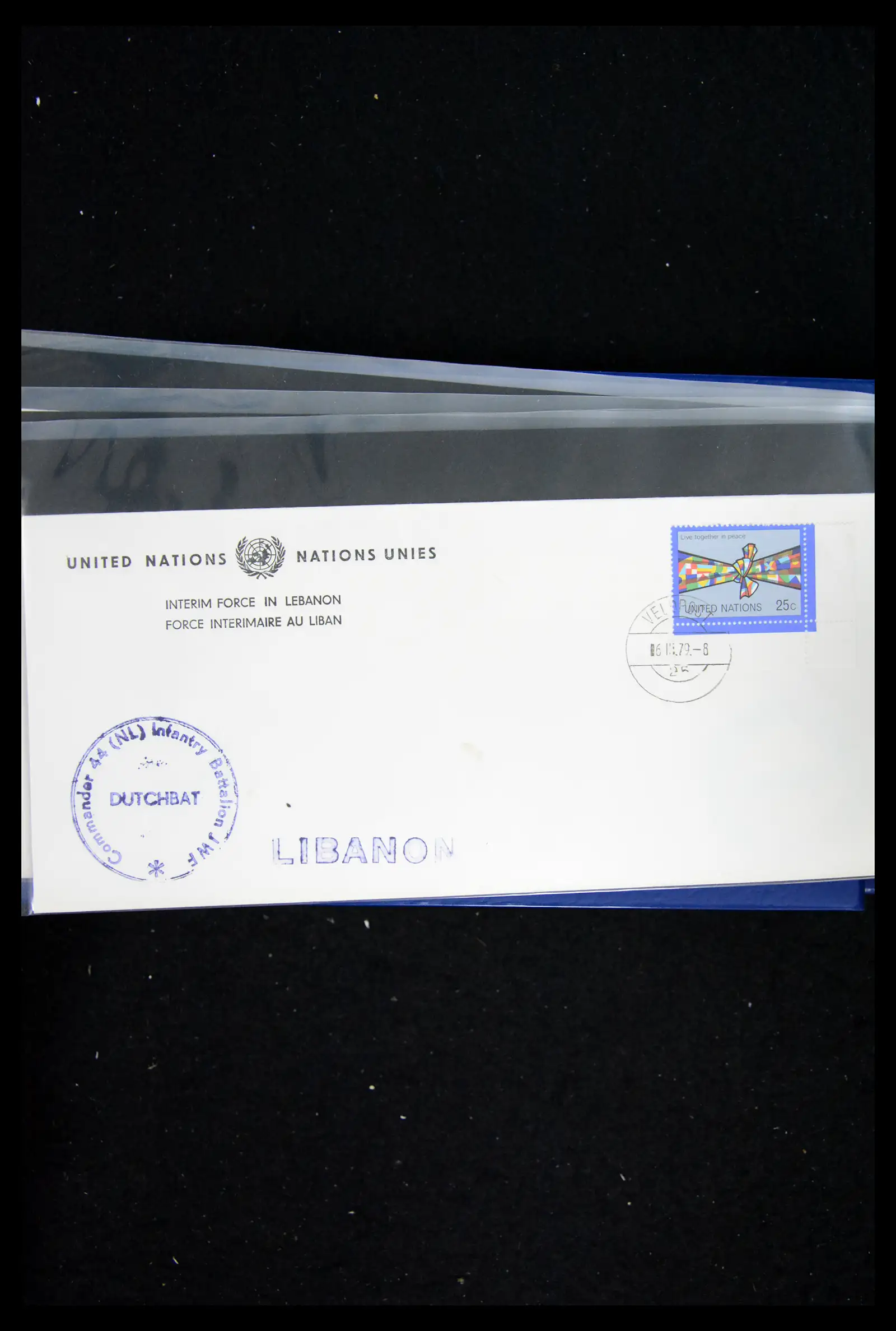 41682 0063 - Postzegelverzameling 41682 Nederland brieven VN vredesmissies 1979-1999.